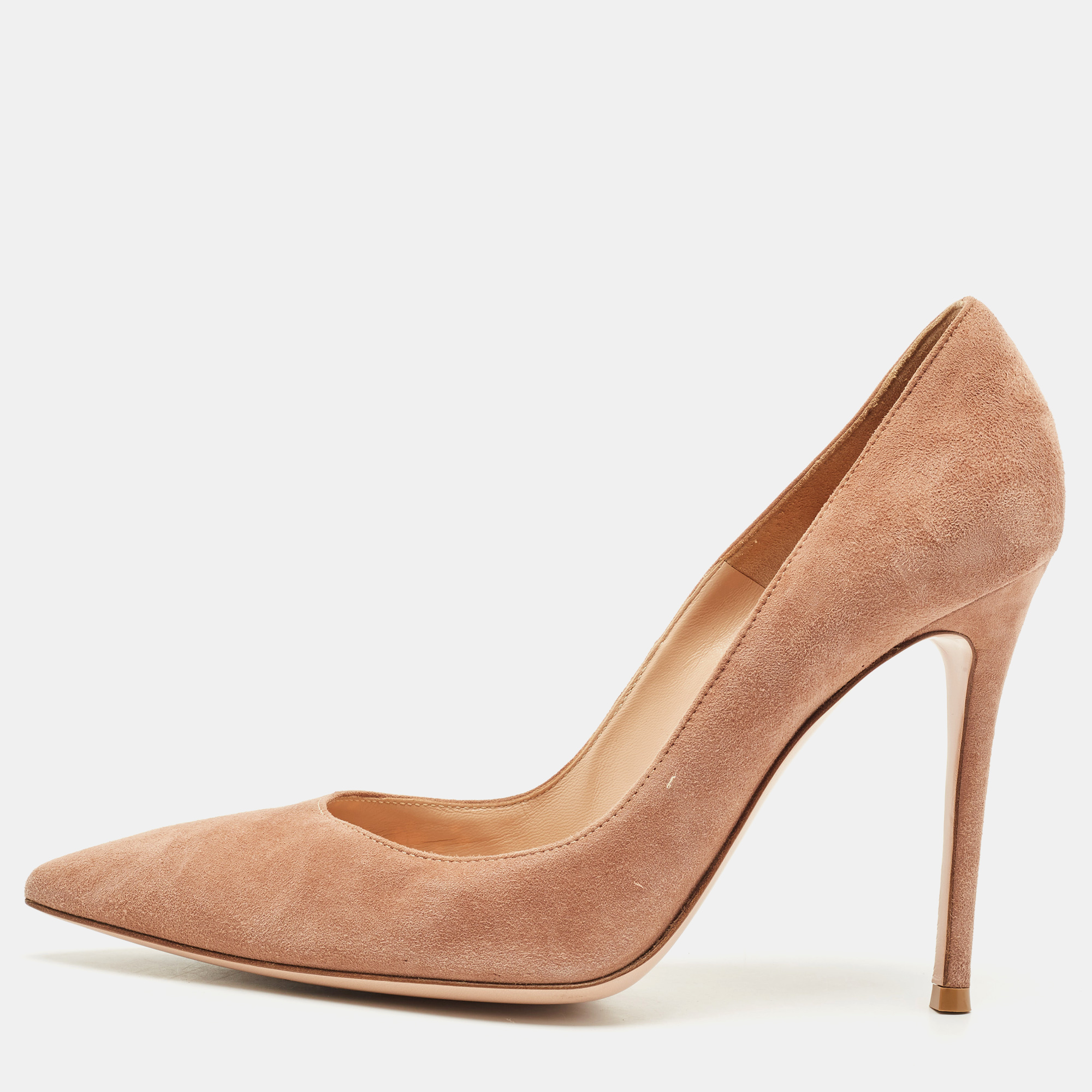 

Gianvito Rossi Brown Suede Pointed Toe Pumps Size, Beige
