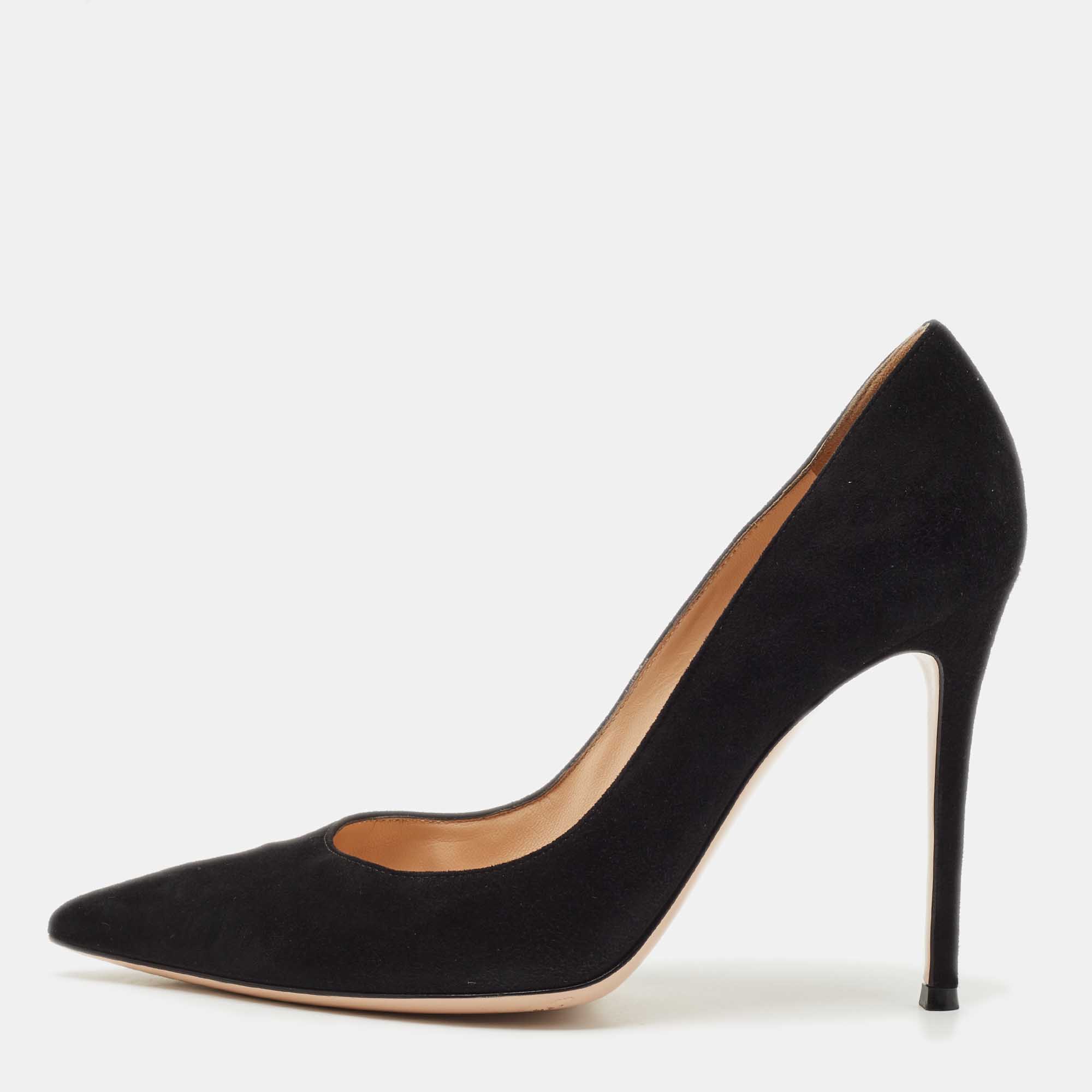 

Gianvito Rossi Black Suede Pointed Toe Pumps Size