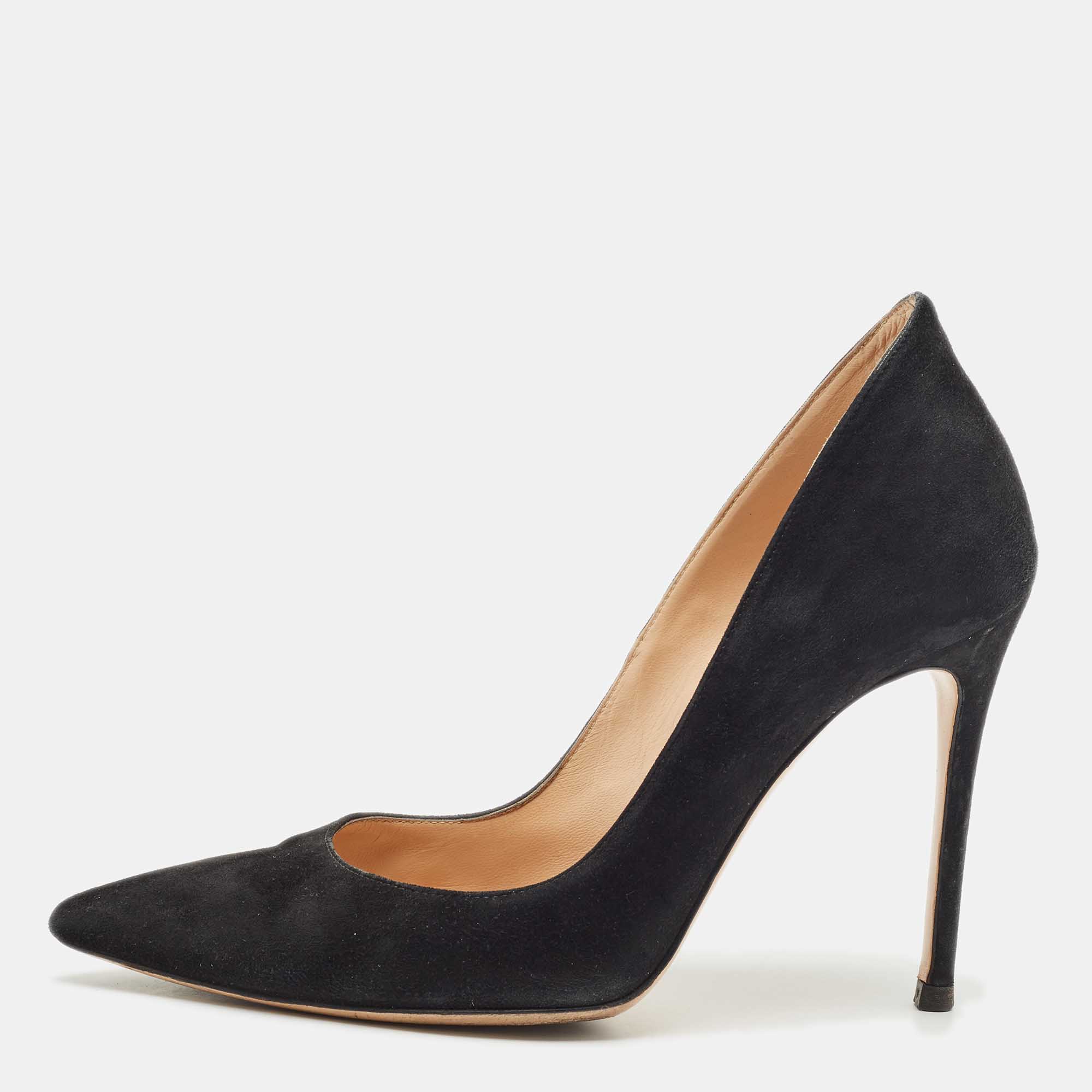 

Gianvito Rossi Black Suede Pointed Toe Pumps Size
