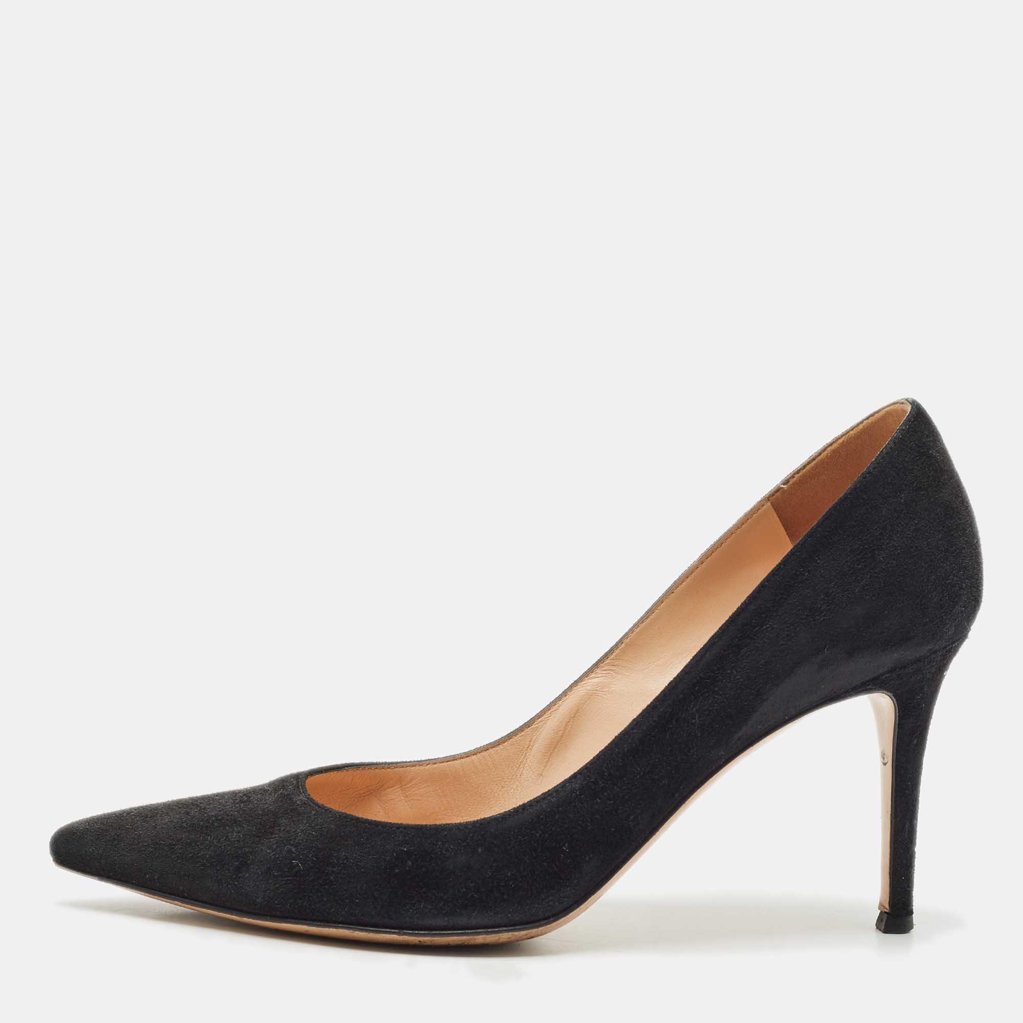 

Gianvito Rossi Black Suede Gianvito 85 Pointed Toe Pumps Size