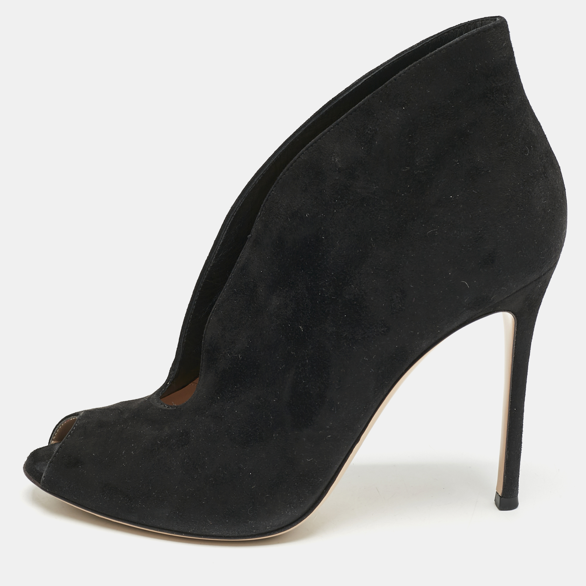 

Gianvito Rossi Black Suede Vamp Booties Size