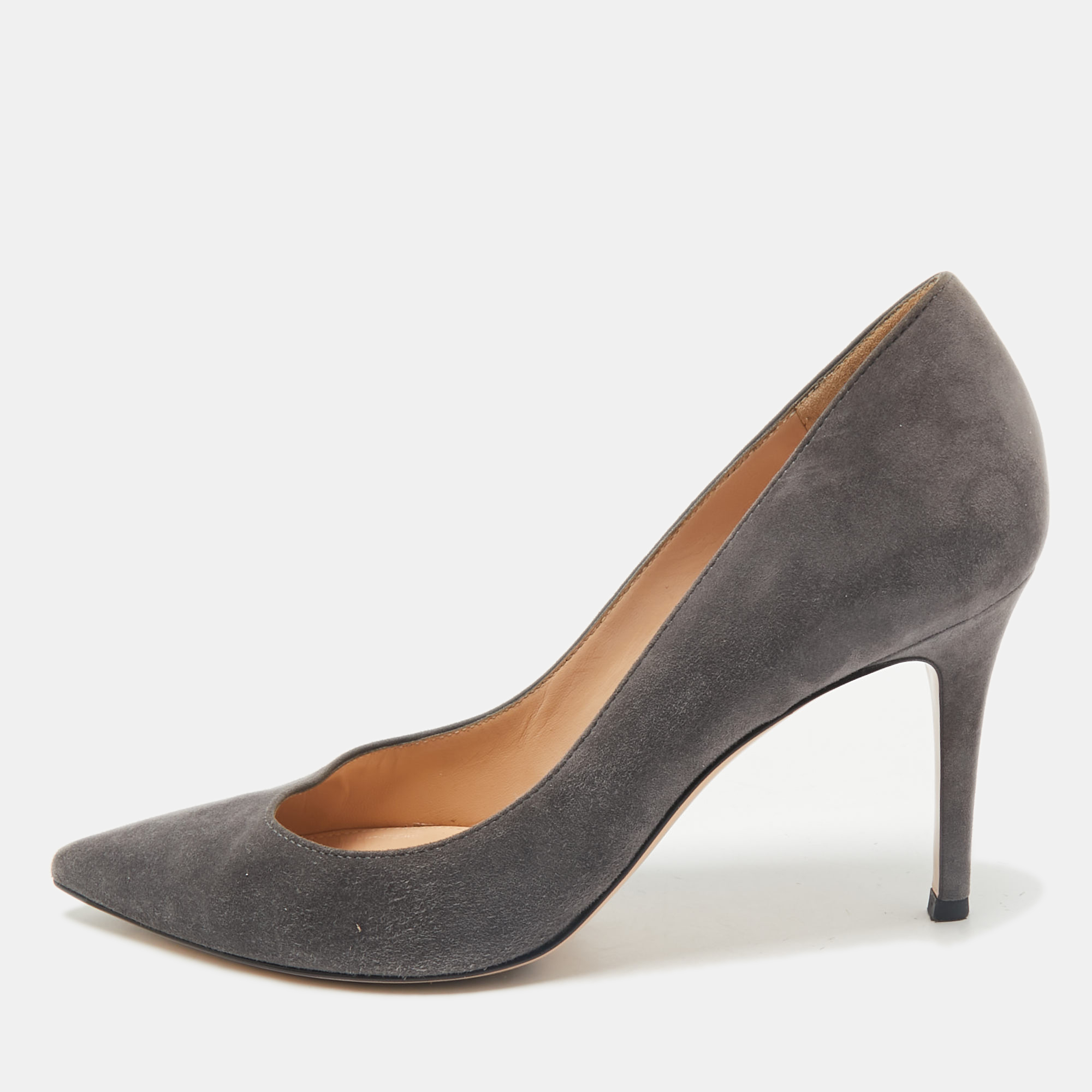 

Gianvito Rossi Grey Suede Gianvito 85 Pointed Toe Pumps Size