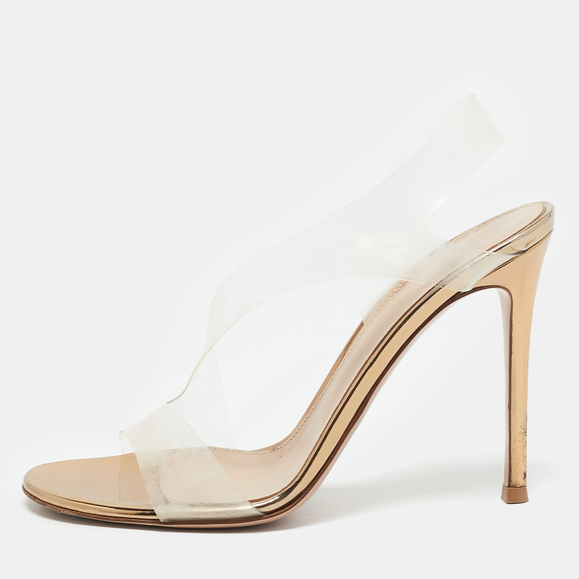 

Gianvito Rossi Transparent PVC Metropolis Ankle Strap Sandals Size