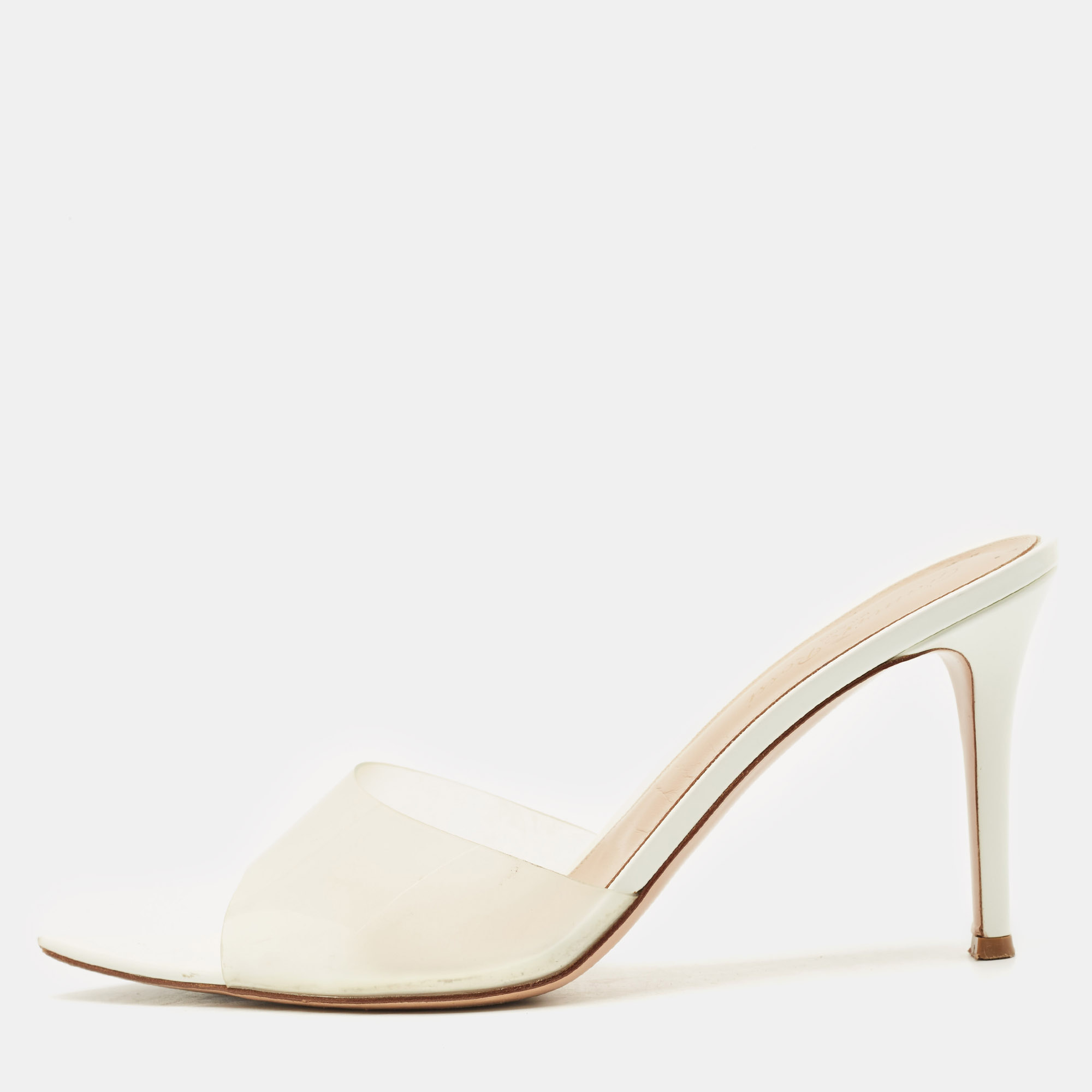 Pre-owned Gianvito Rossi Transparent Pvc Elle 105 Slide Sandals Size 41