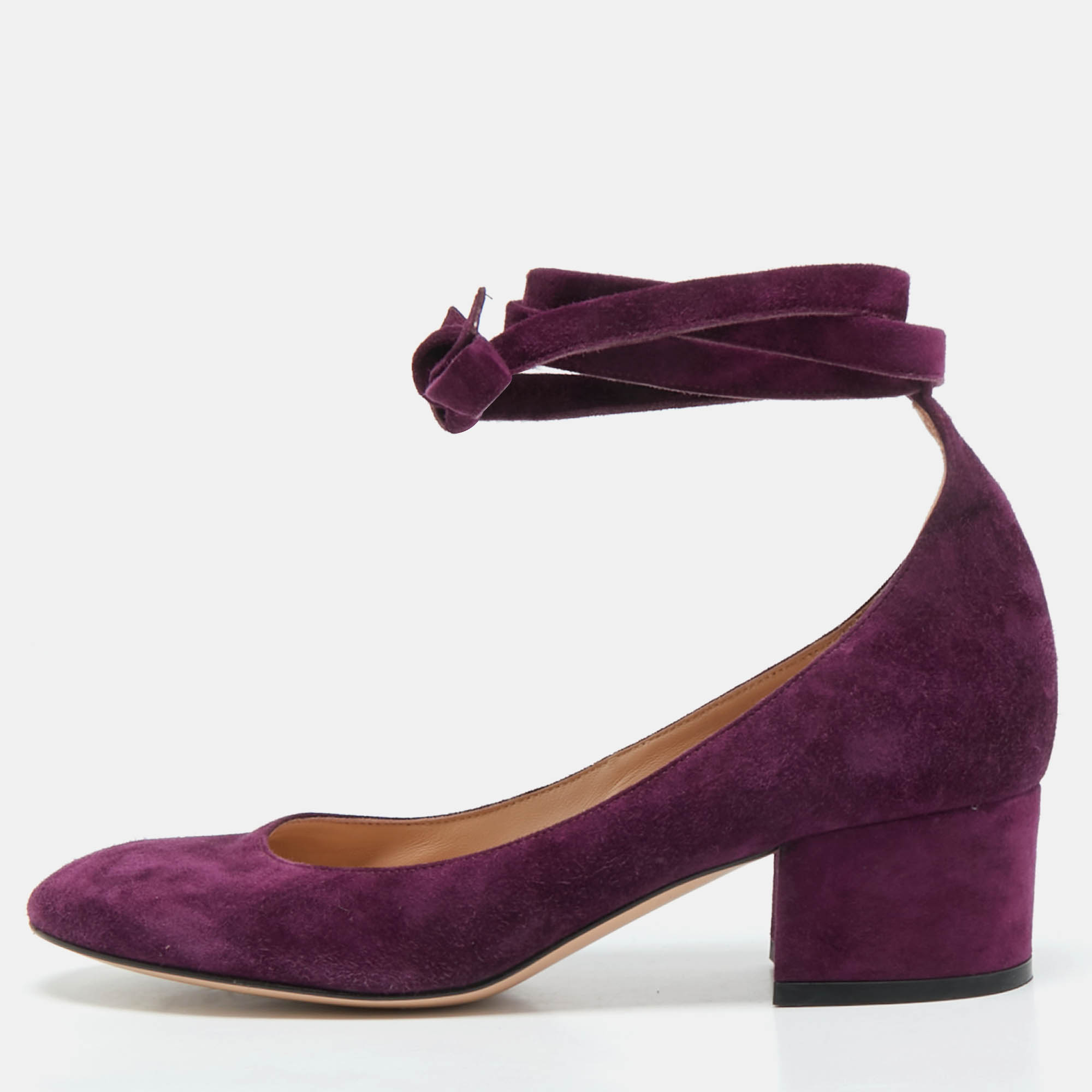 

Gianvito Rossi Purple Suede Mary Jane Pumps Size