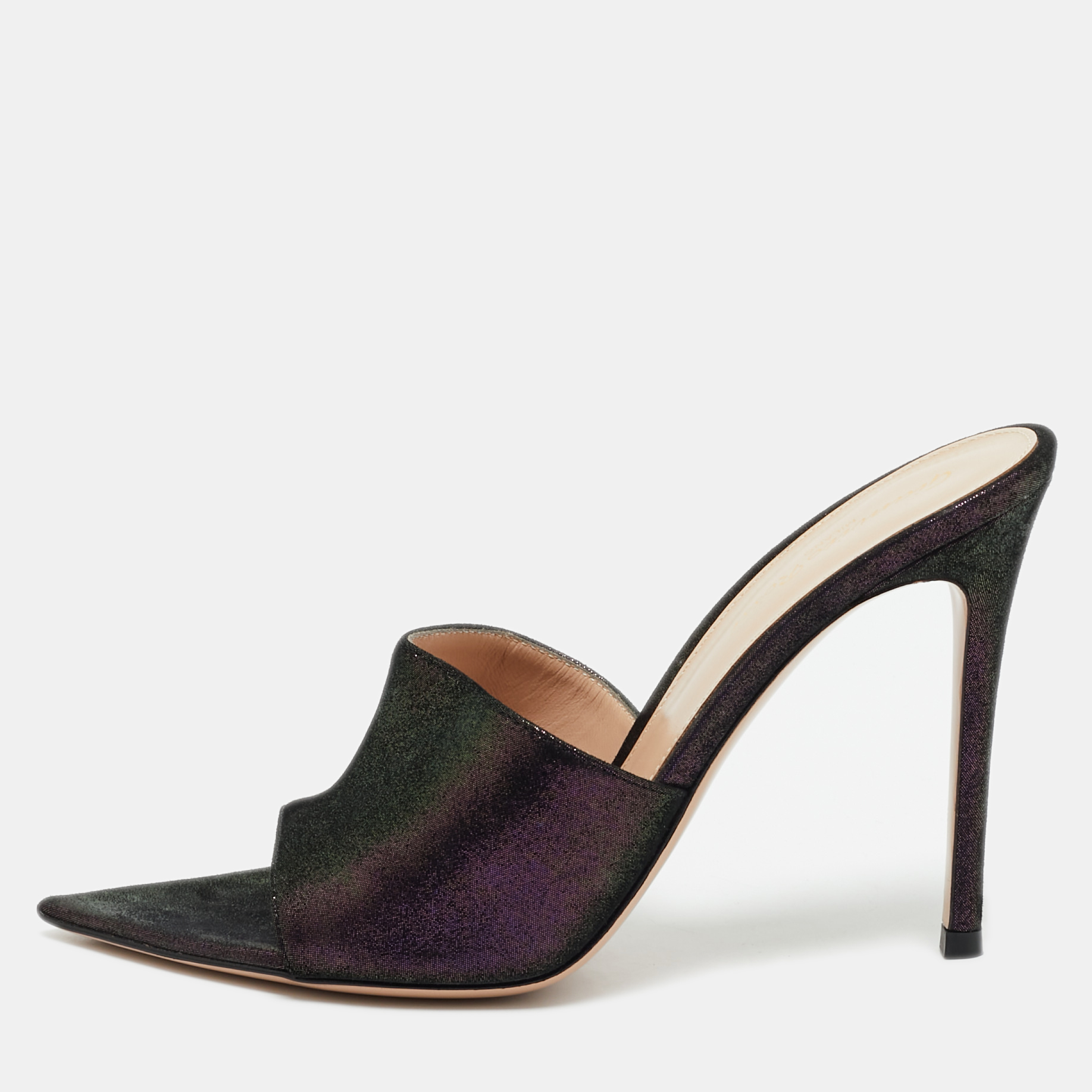

Gianvito Rossi Purple Suede Elle Slide Sandals Size