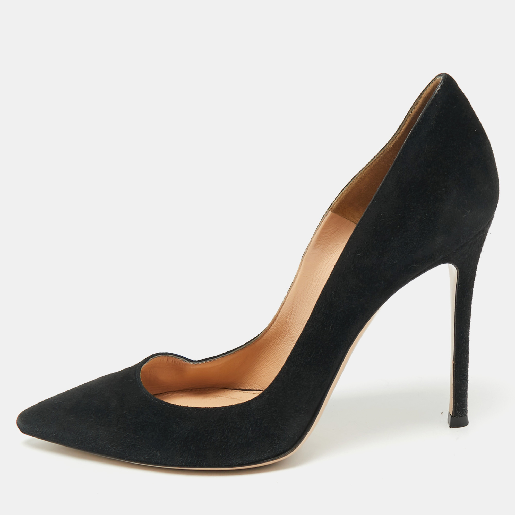 

Gianvito Rossi Black Suede Gianvito 105 Pumps Size