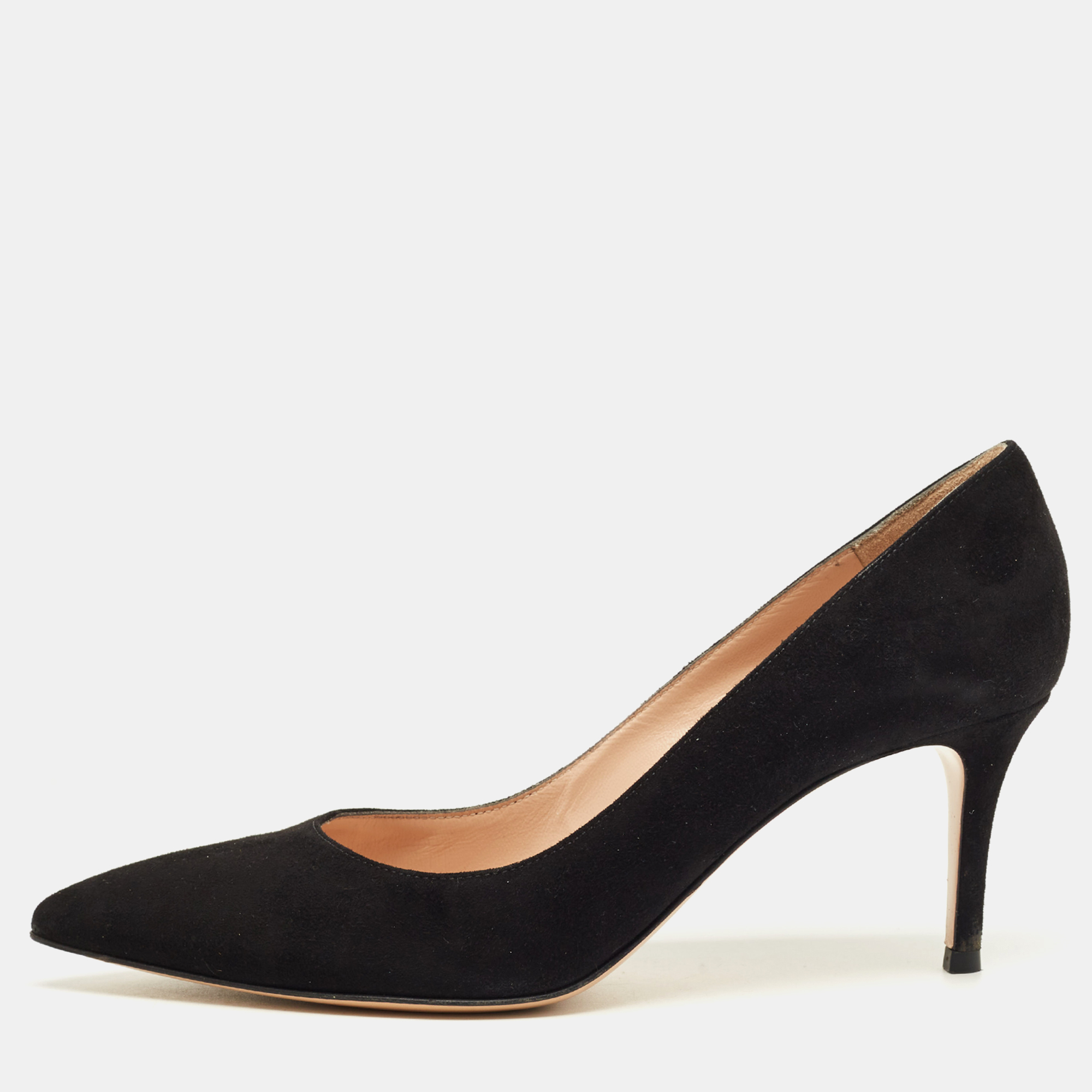 

Gianvito Rossi Black Suede Gianvito Pointed Toe Pumps Size
