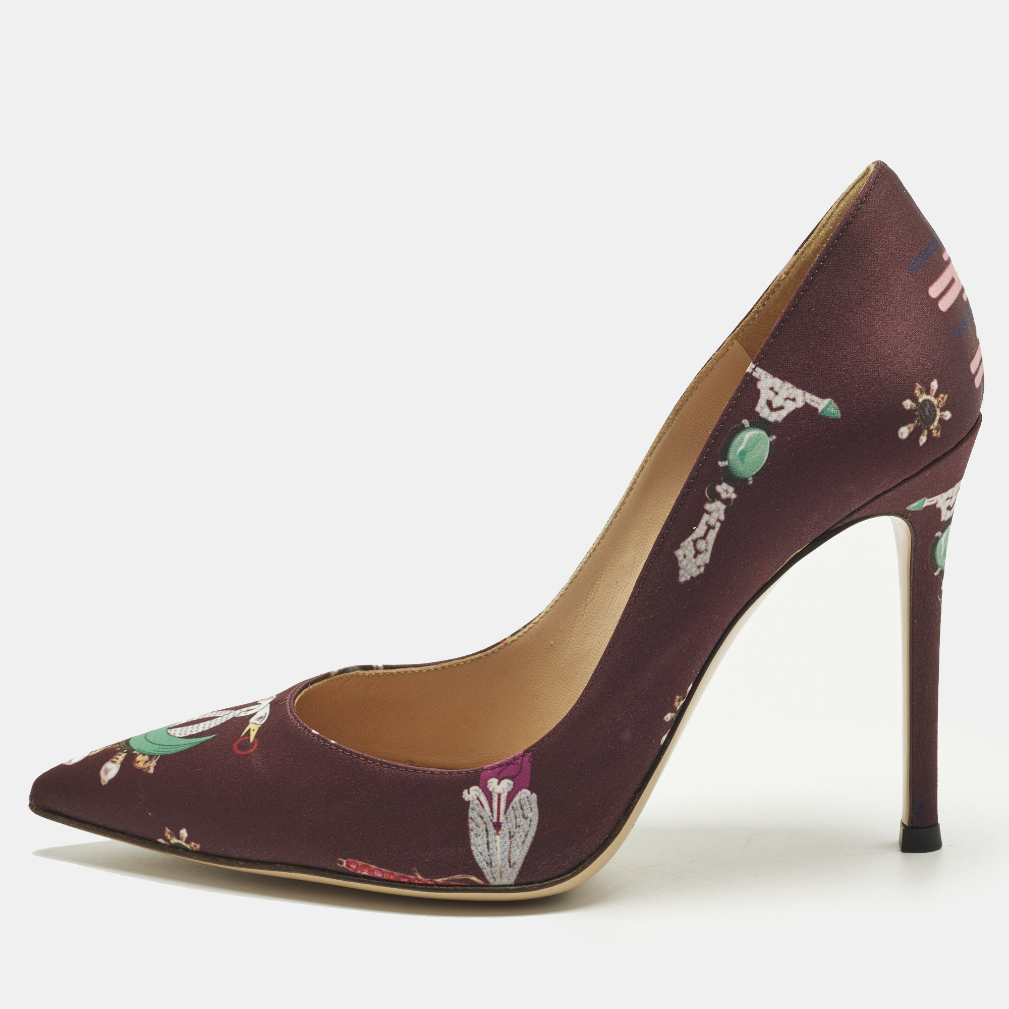 Pre-owned Gianvito Rossi Gianvito 85 Size 36 Burgundy Satin Pumps
