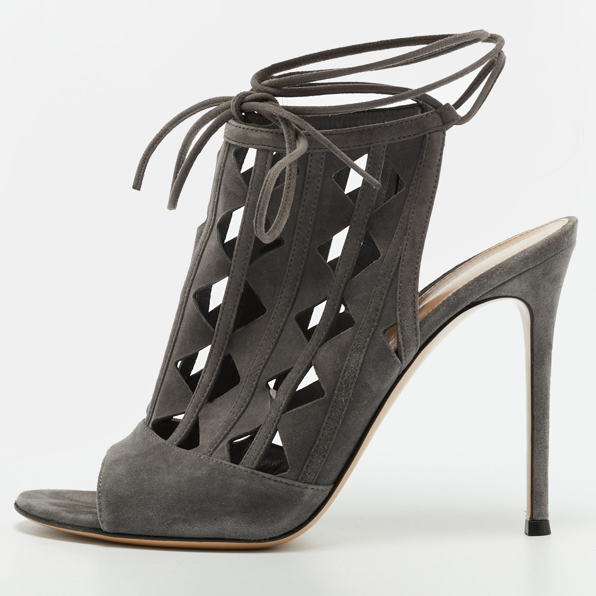 

Gianvito Rossi Maxine Size  Grey Suede Sandals