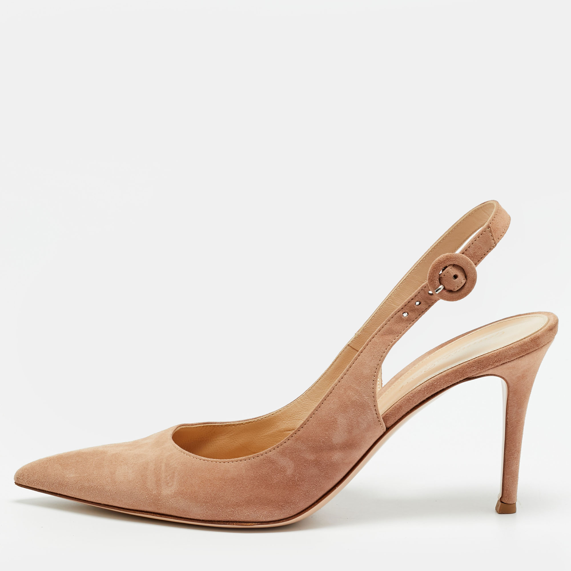 

Gianvito Rossi Size  Beige Suede Slingback Pumps