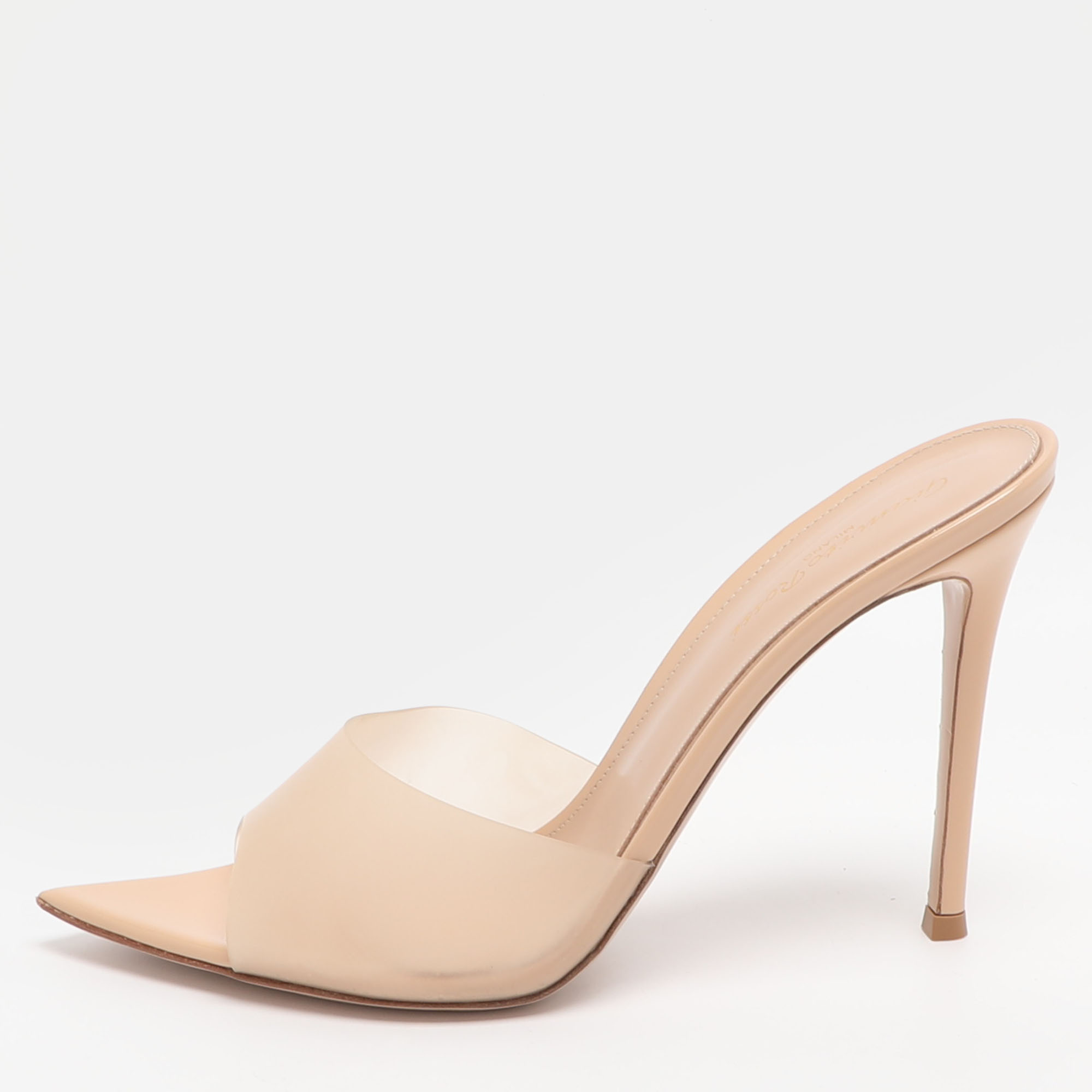 Pre-owned Gianvito Rossi Elle Size 39 Beige Pvc Slide Sandals