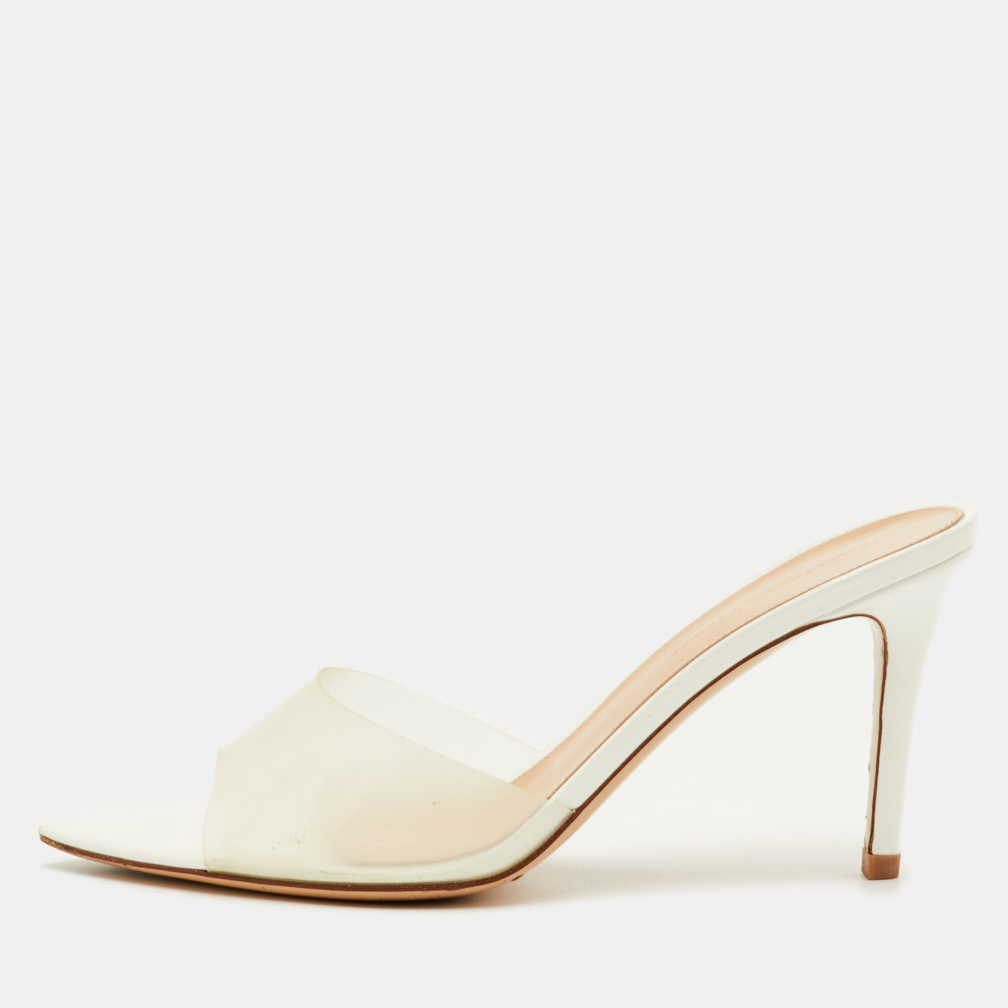 

Gianvito Rossi Elle Size  White PVC Slide Sandals
