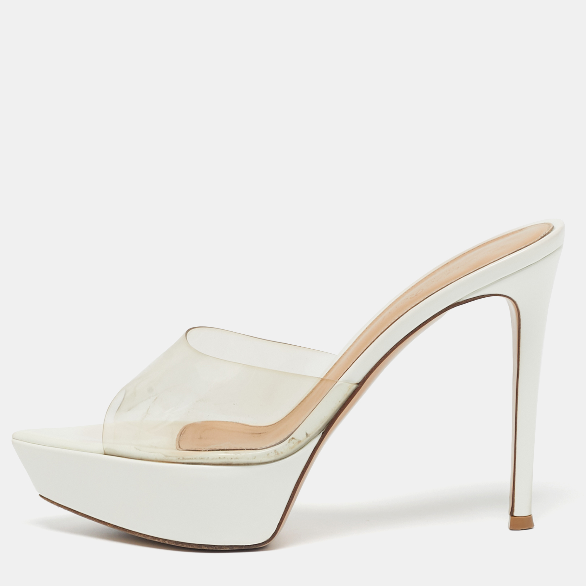 

Gianvito Rossi Betty Size  Transparent PVC Platform Slide Sandals