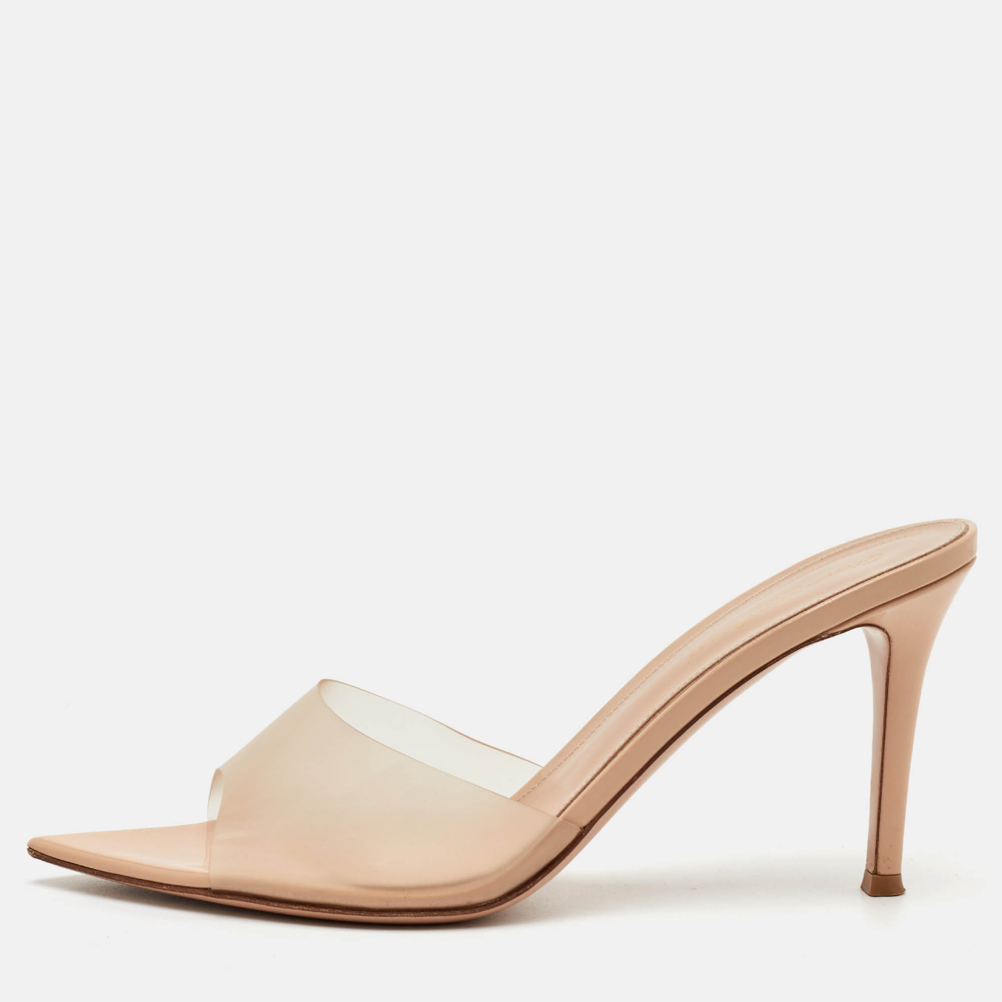 

Gianvito Rossi Elle Size  Beige PVC Slide Sandals