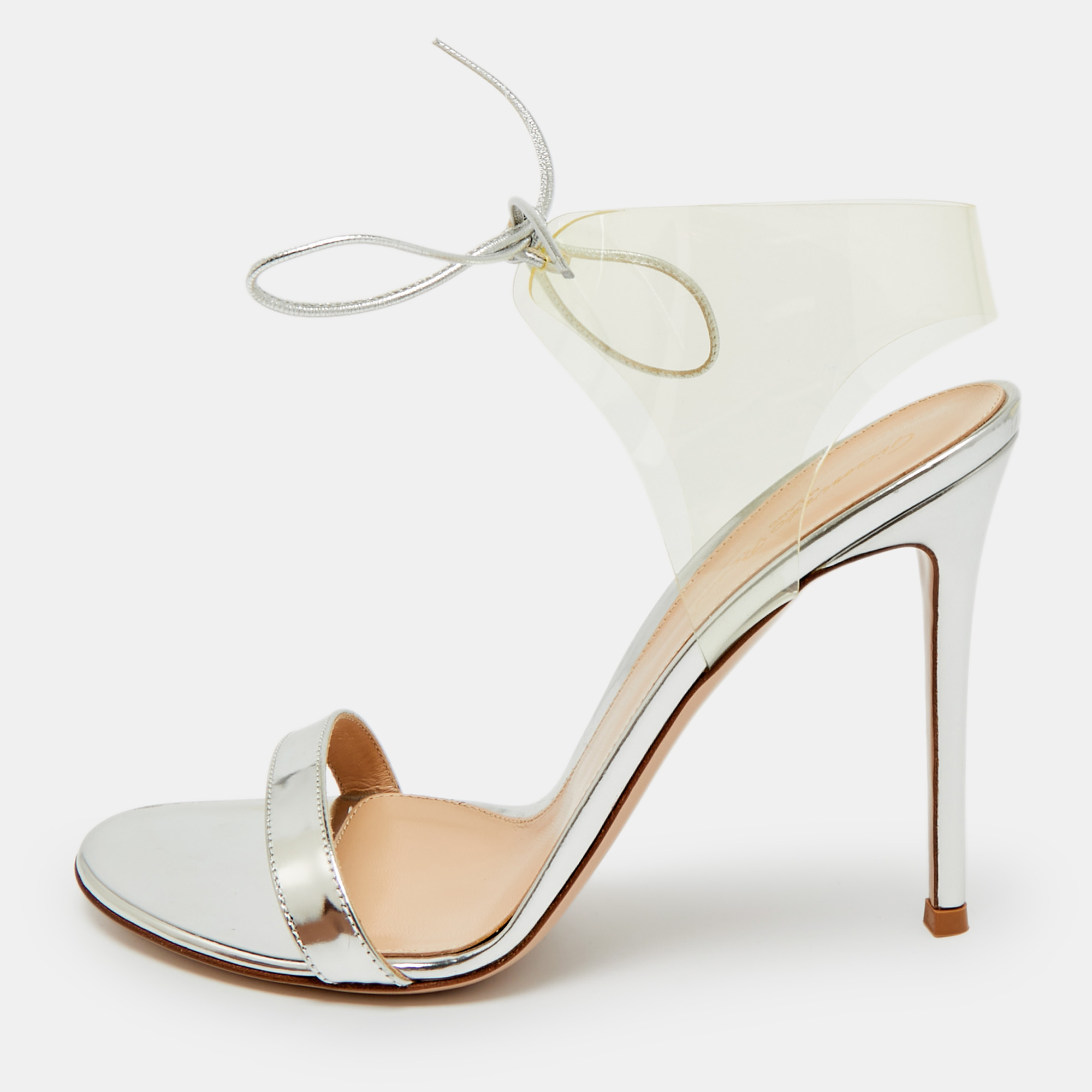 

Gianvito Rossi Size  Transparent Leather and PVC Ankle Strap Sandals