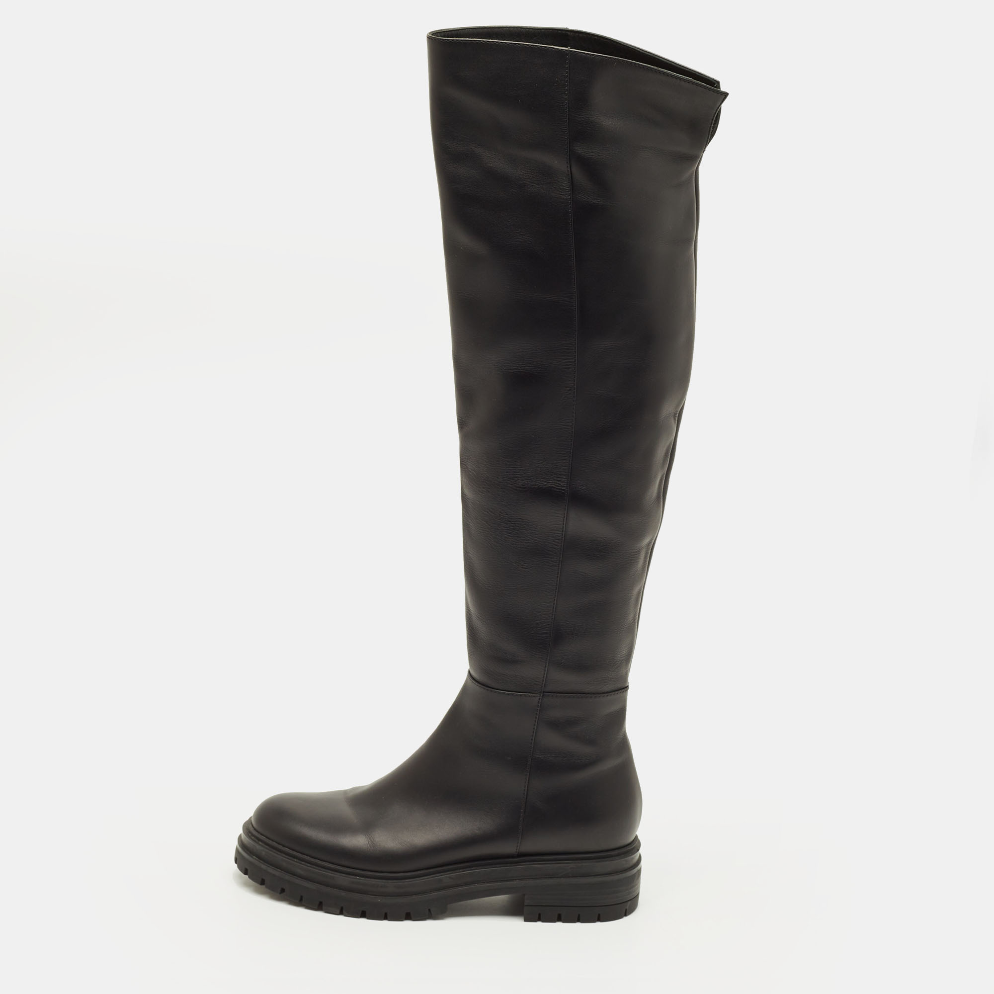 

Gianvito Rossi Moka Size  Black Leather Knee Length Boots
