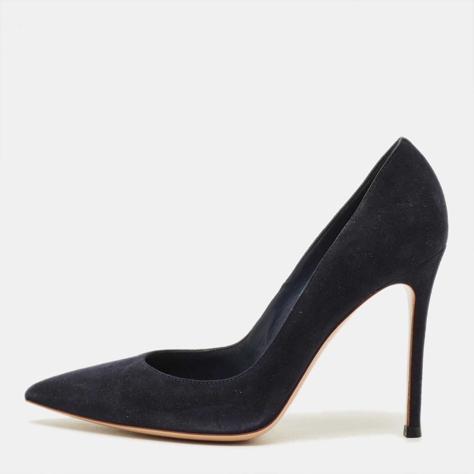 

Gianvito Rossi Portofino Size  Navy Blue Suede Pumps
