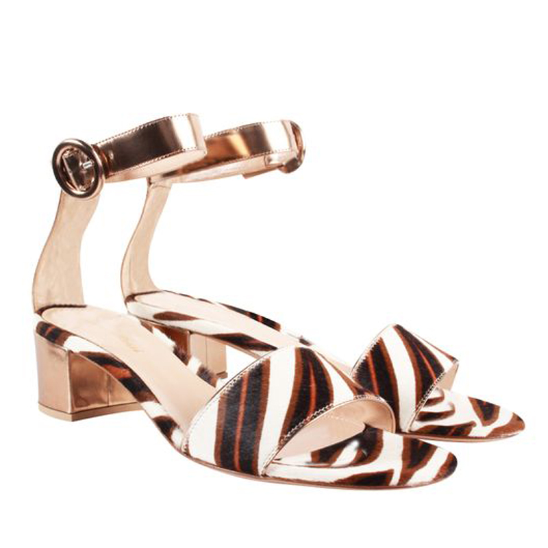 

Gianvito Rossi Brown Pony Hair Quagga Sandals Size