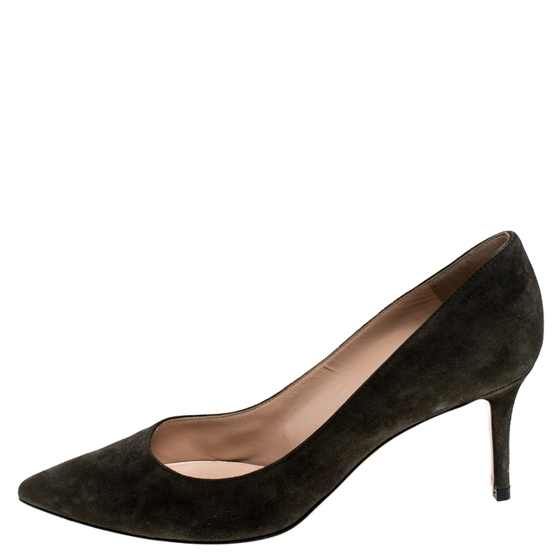 

Gianvito Rossi Grey Suede Pointed Toe Pumps Size