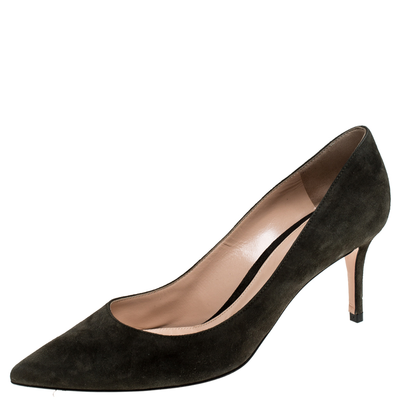 Gianvito Rossi Grey Suede Pointed Toe Pumps Size 41 Gianvito Rossi Pumps suede grey