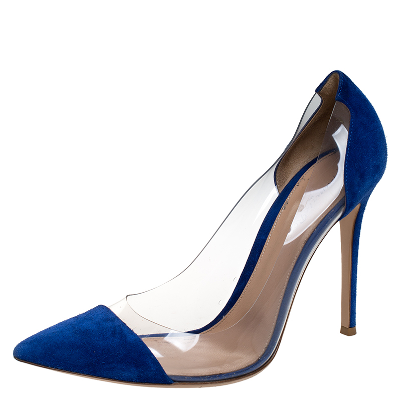 gianvito rossi blue suede pumps