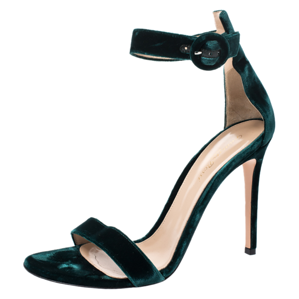 dark green velvet heels