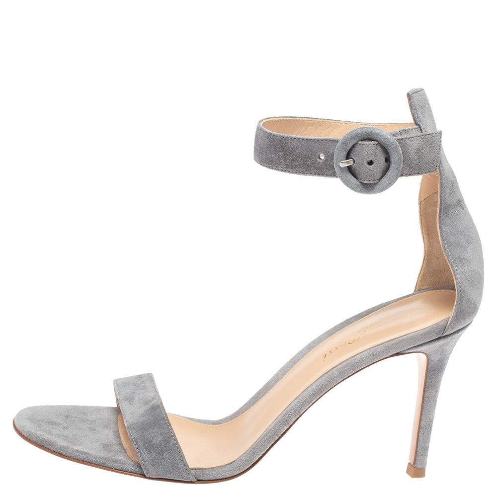 

Gianvito Rossi Grey Suede Portofino Sandals Size