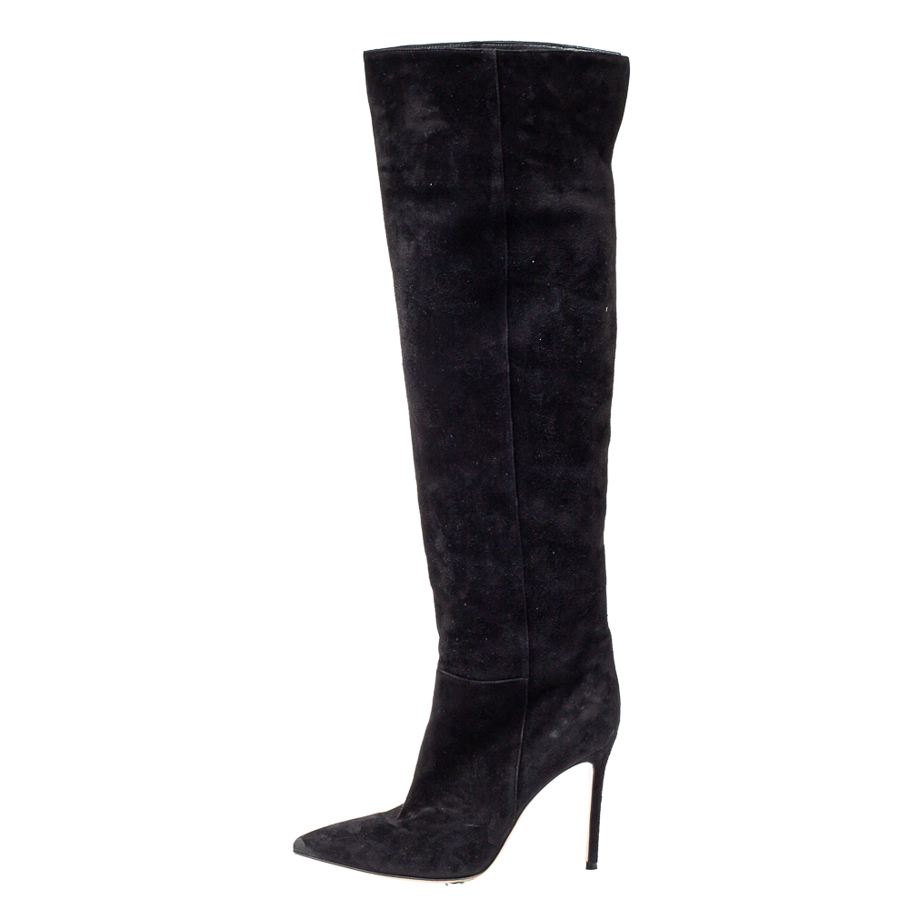 

Gianvito Rossi Black Suede Over the Knee Boots Size