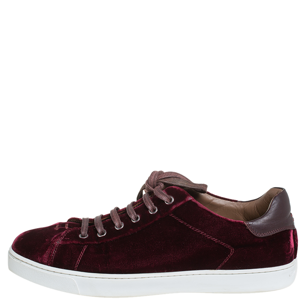 

Gianvito Rossi Burgundy Velvet Low Top Sneakers Size