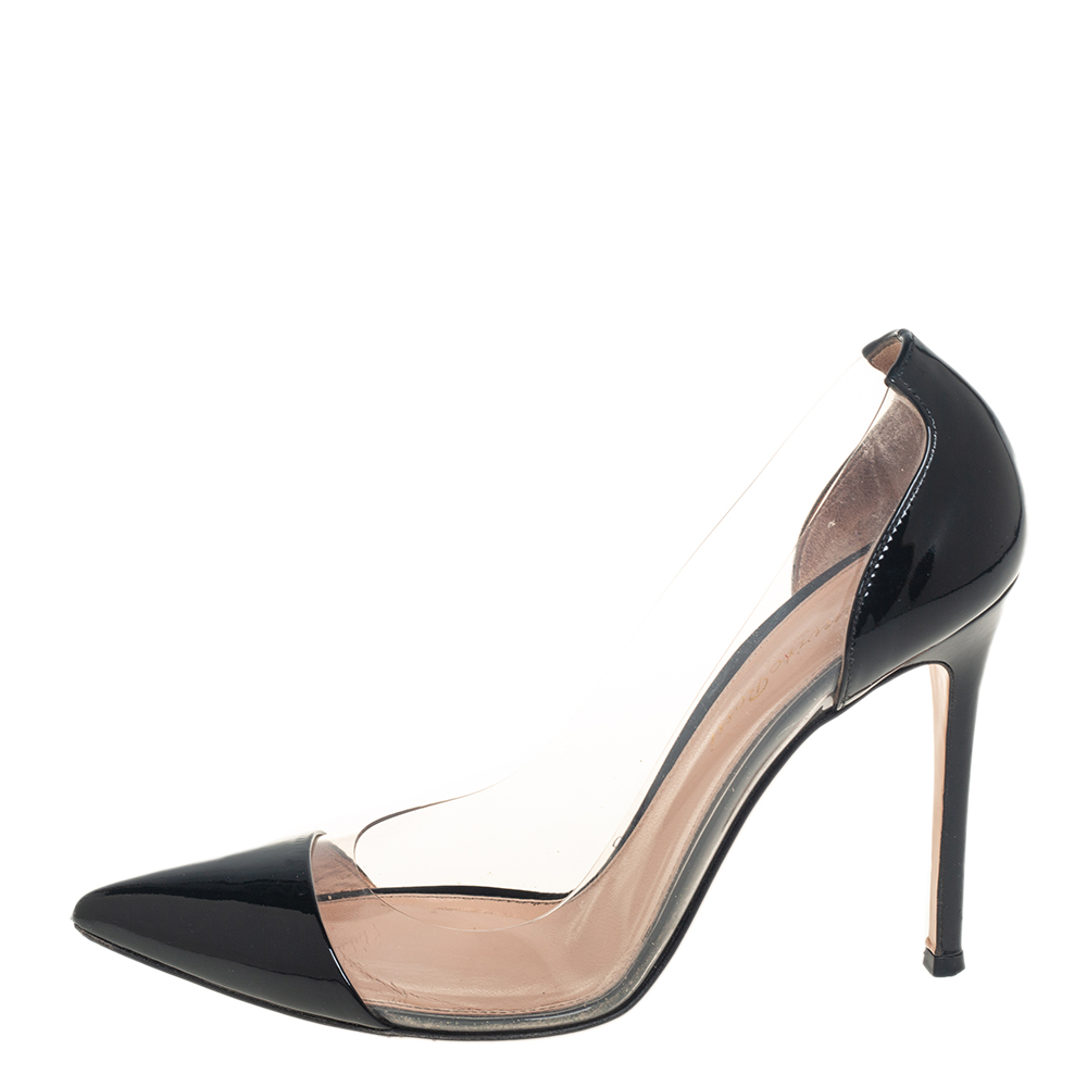 

Gianvito Rossi Black Patent Leather And PVC Plexi Pumps Size