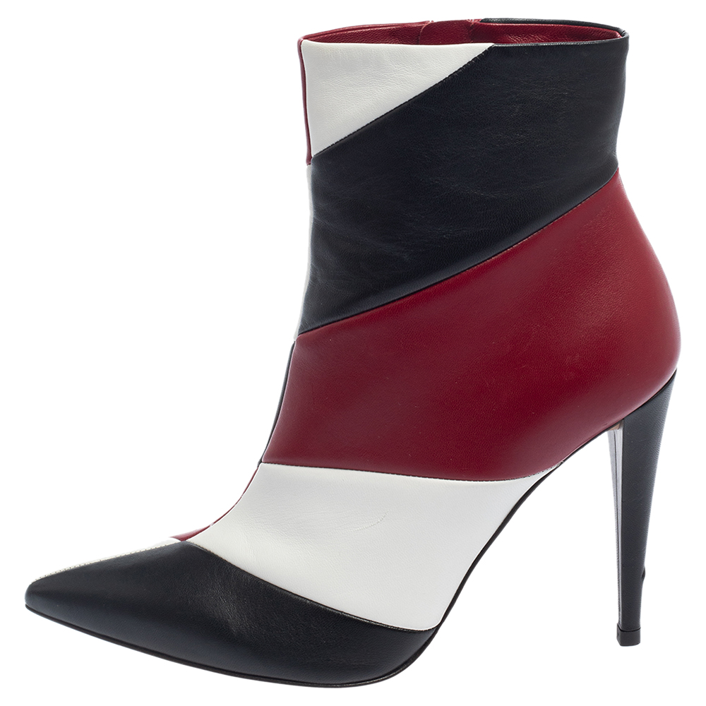 

Gianvito Rossi Multicolor Leather Patchwork Ankle Boots Size