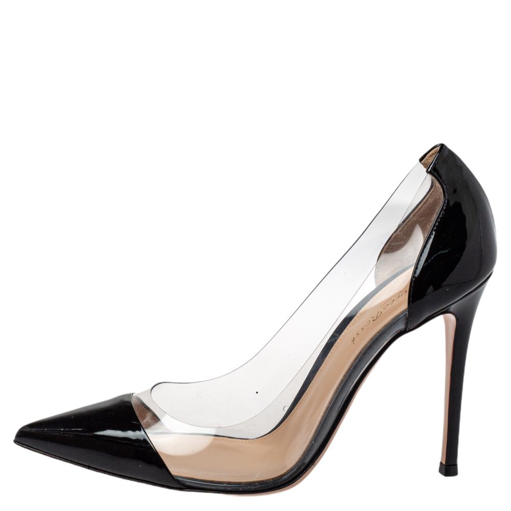 

Gianvito Rossi Black Patent Leather And PVC Plexi Pumps Size