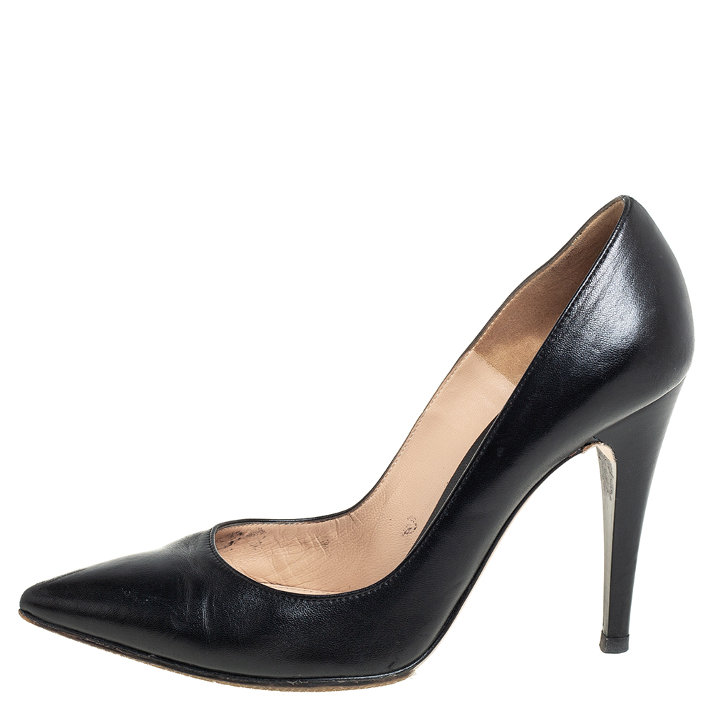 

Gianvito Rossi Black Leather Pointed Toe Pumps Size 39