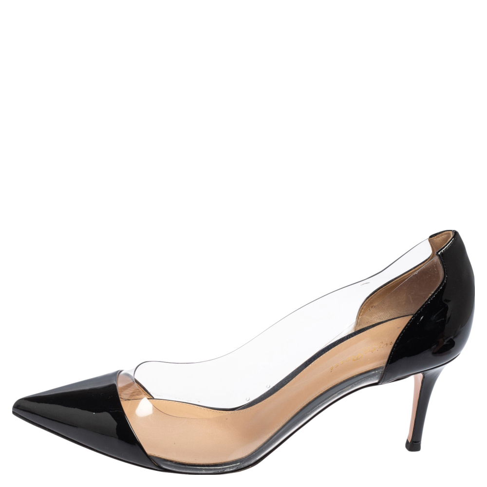 

Gianvito Rossi Black Patent Leather, PVC Plexi Pumps Size