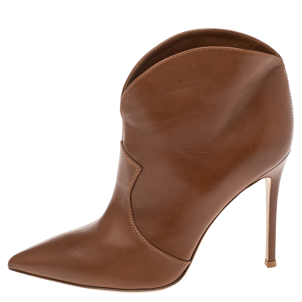 

Gianvito Rossi Brown Leather Mable Boots Size