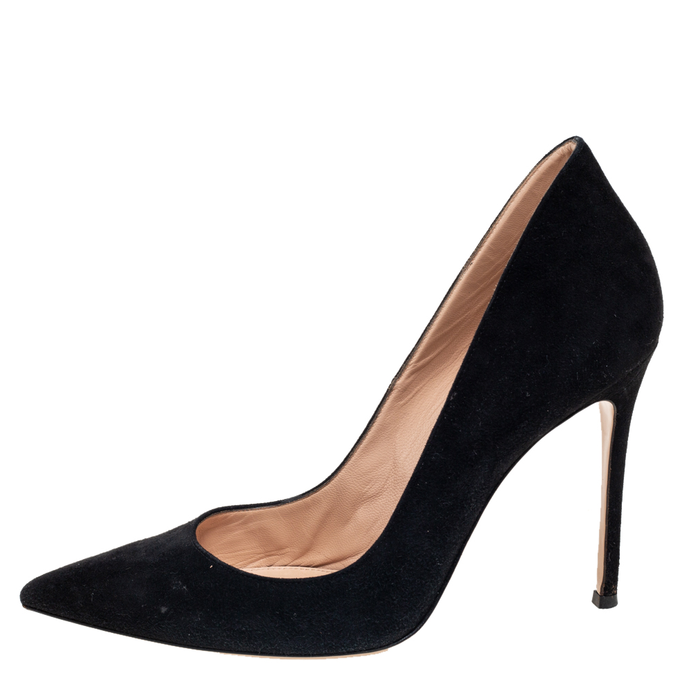 

Gianvito Rossi Black Suede Pointed Toe Pumps Size