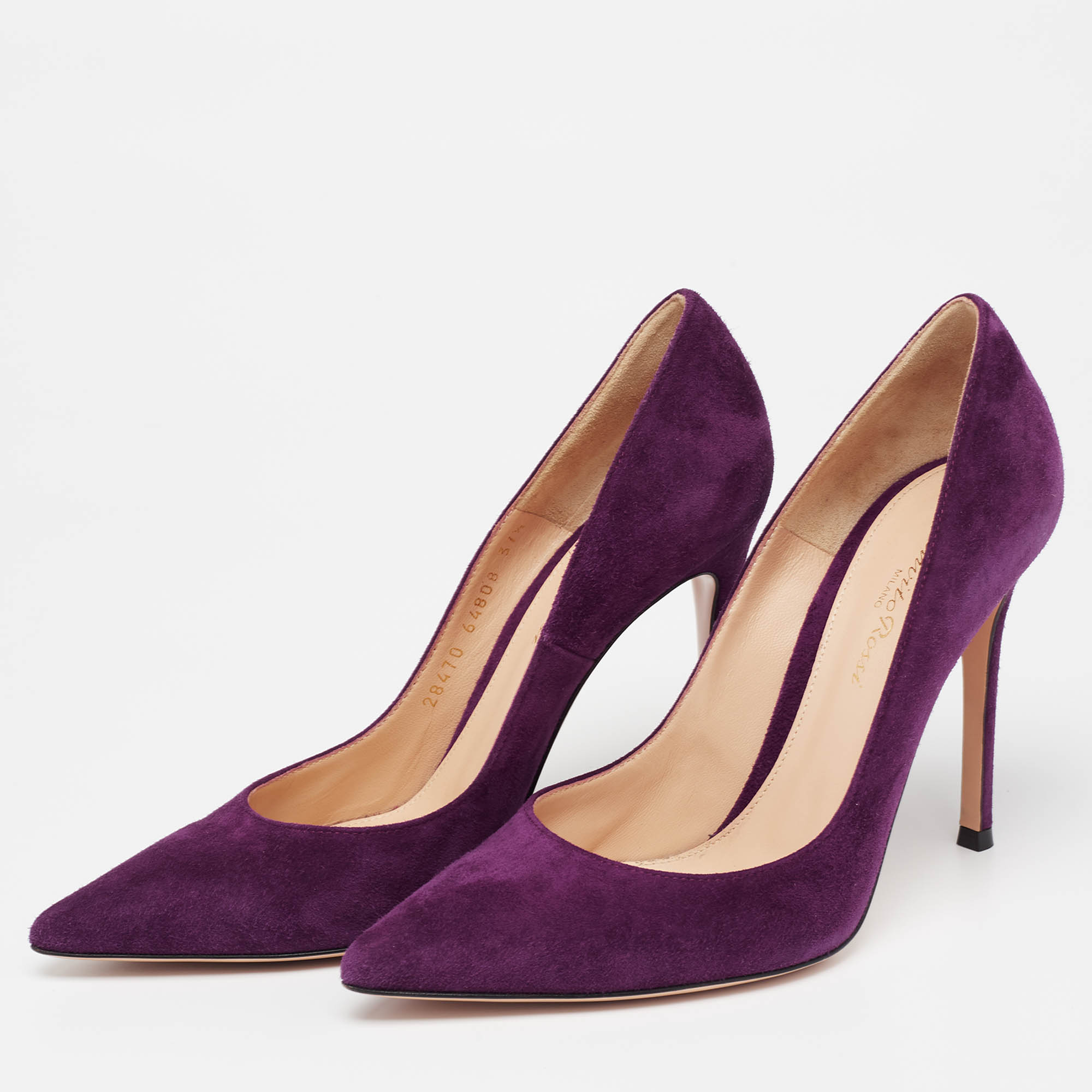 

Gianvito Rossi Purple Suede Pointed-Toe Pumps Size