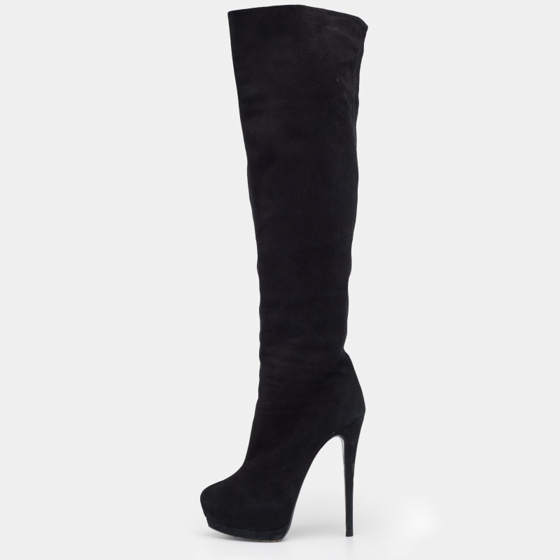 

Gianvito Rossi Black Suede Over The Knee Boots Size