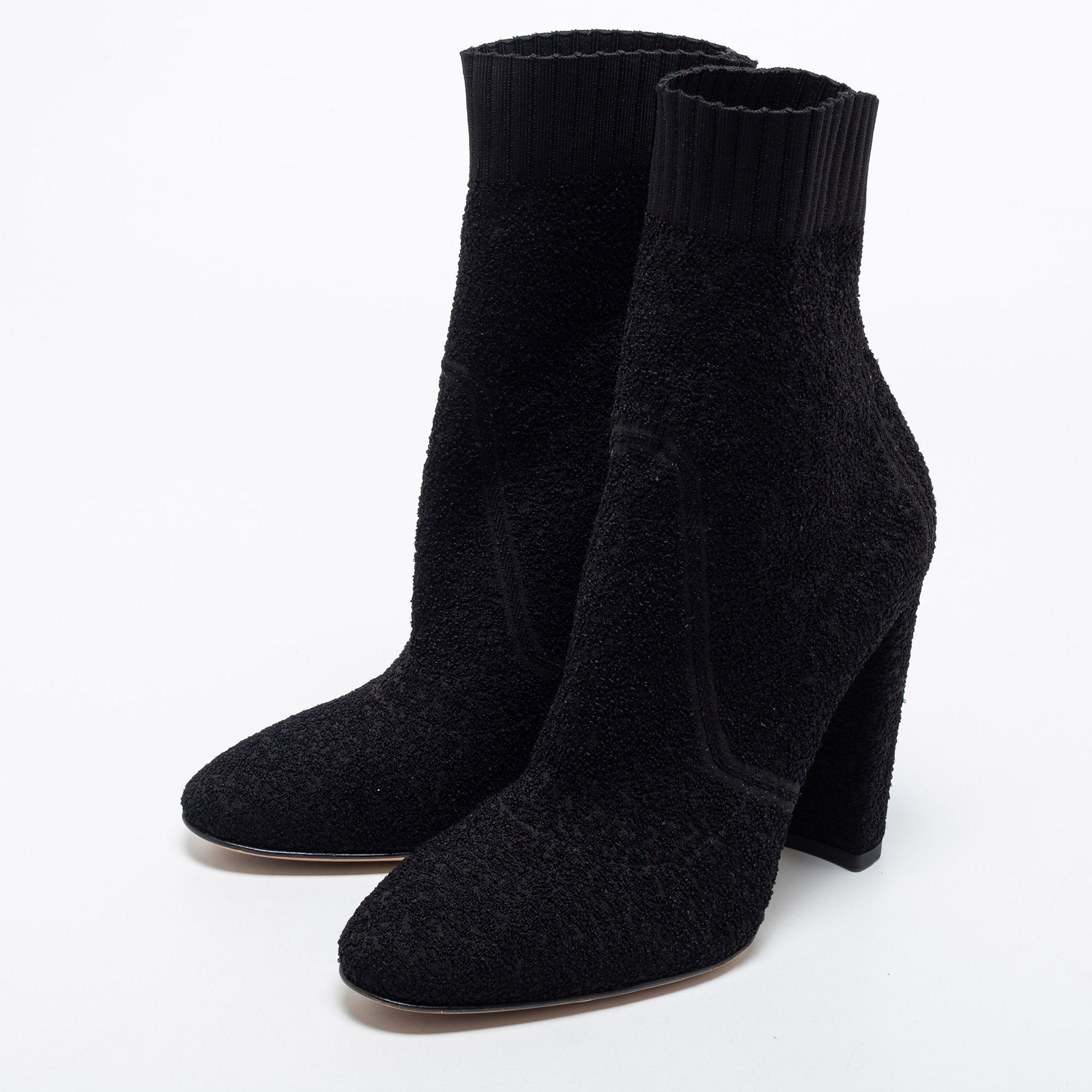 

Gianvito Rossi Black Knit Fabric Sock Ankle Length Boots Size