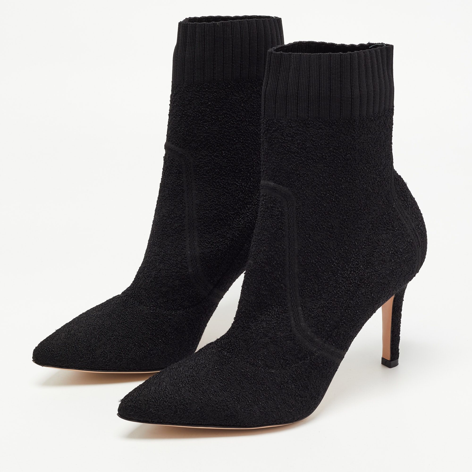 

Gianvito Rossi Black Knit Fabric Ankle Boots Size