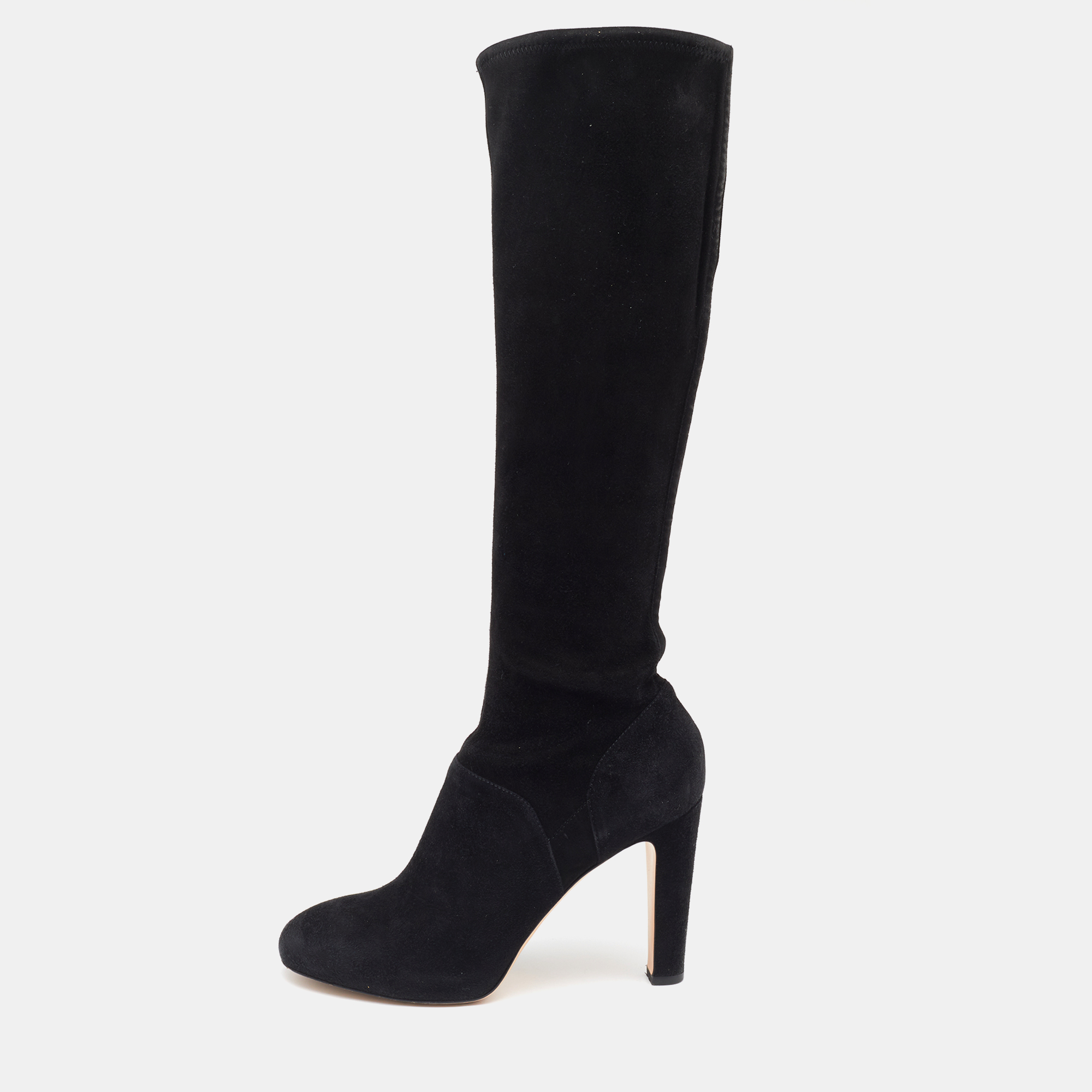 Pre-owned Gianvito Rossi Black Suede Knee Length Boots Size 37.5