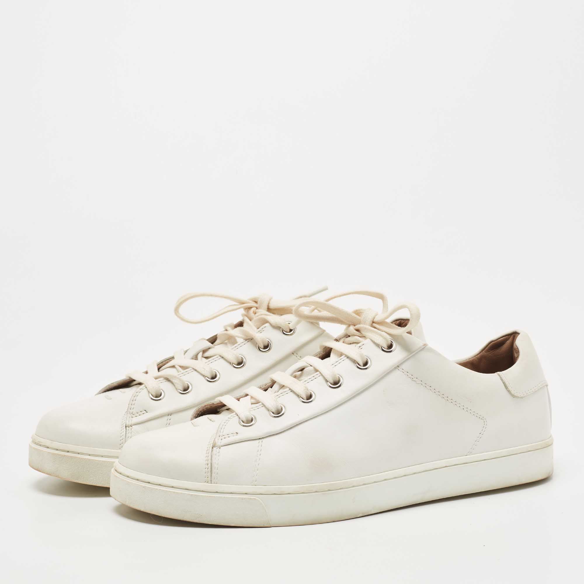 

Gianvito Rossi White Leather Low Top Sneakers Size