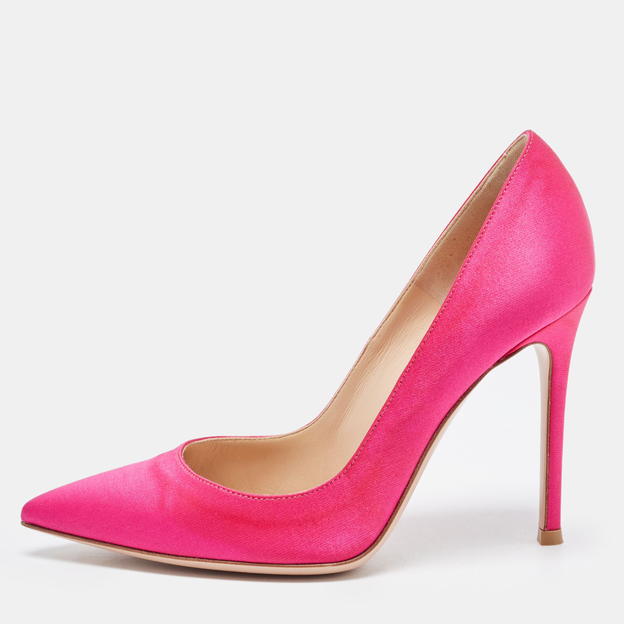 

Gianvito Rossi Pink Satin Gianvito 105 Pumps Size 36