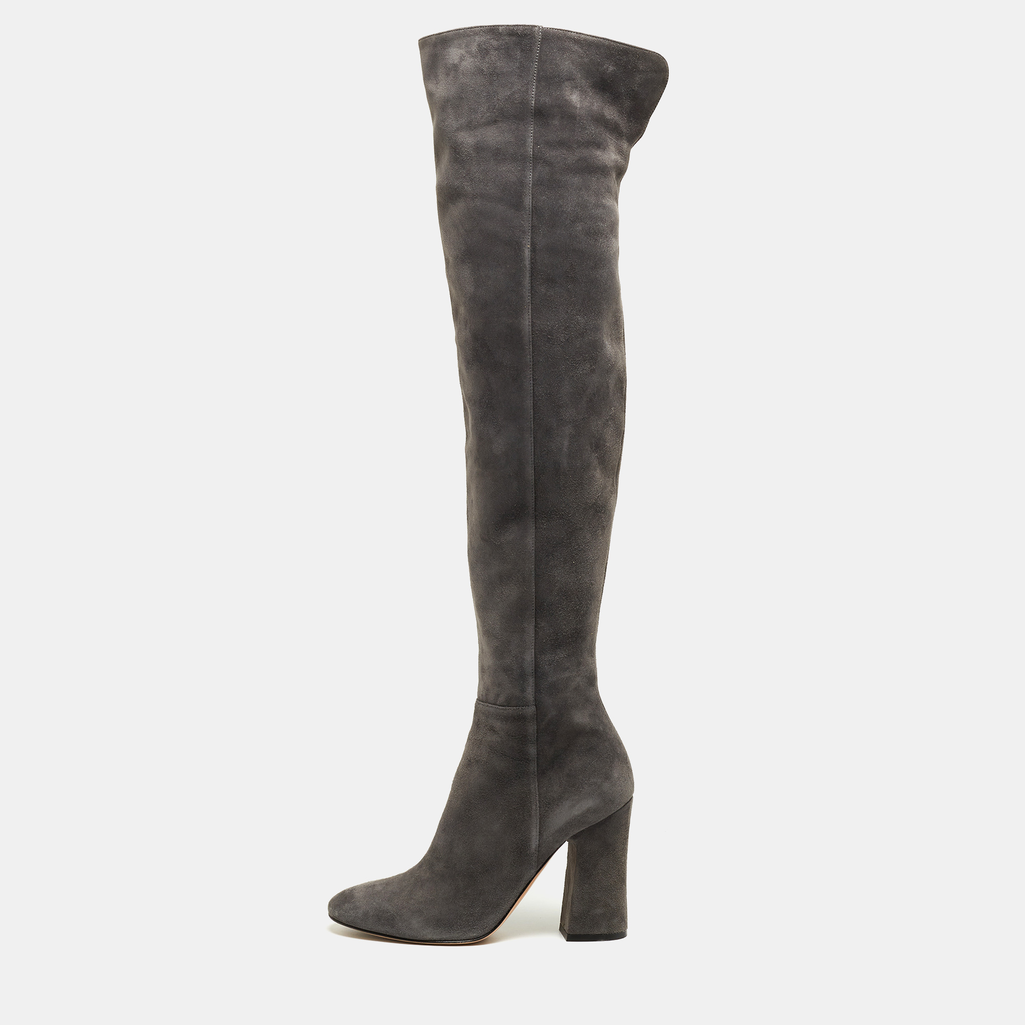 Pre-owned Gianvito Rossi Grey Suede Knee Boots Size 39