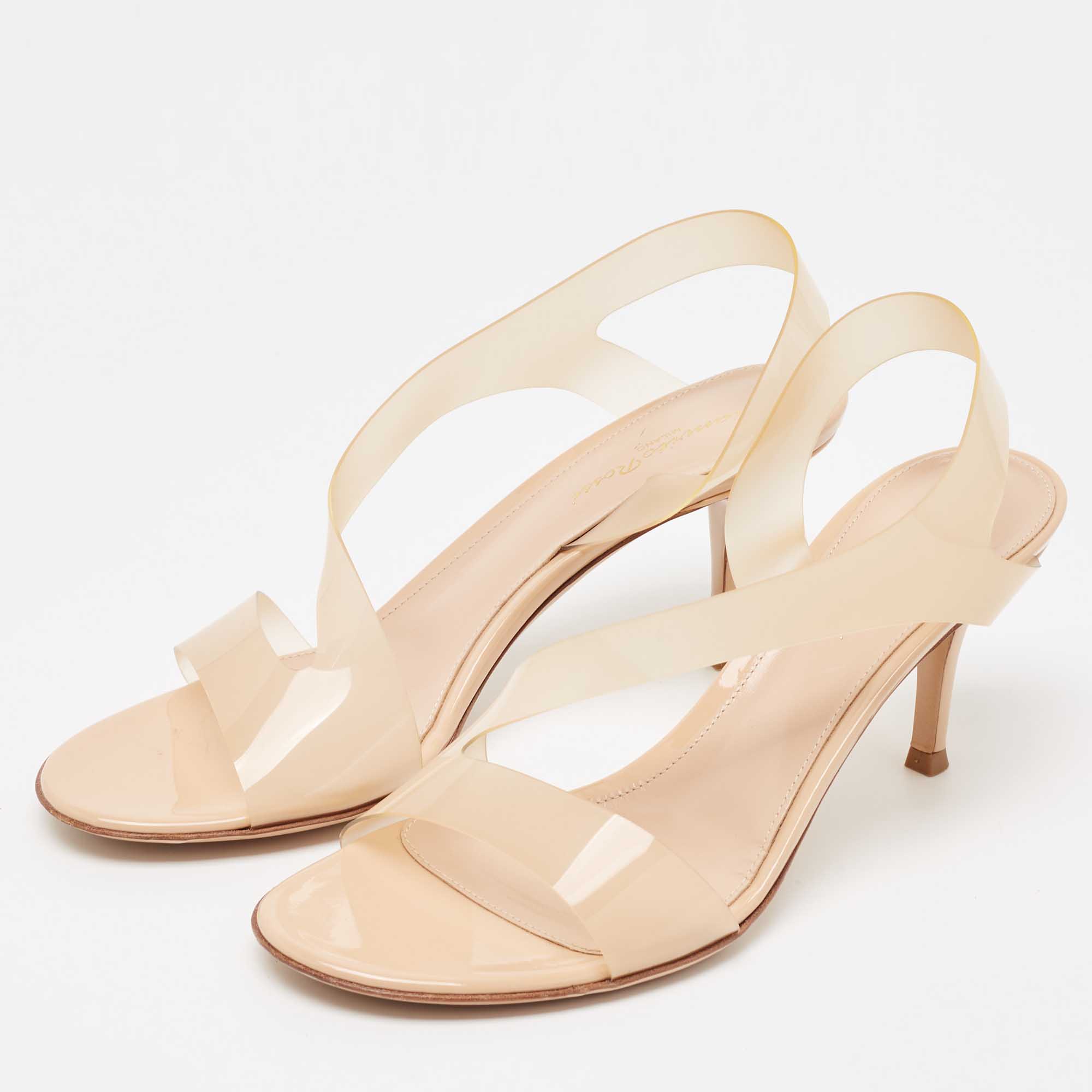 

Giavanto Rossi Beige PVC Metropolis Sandals Size