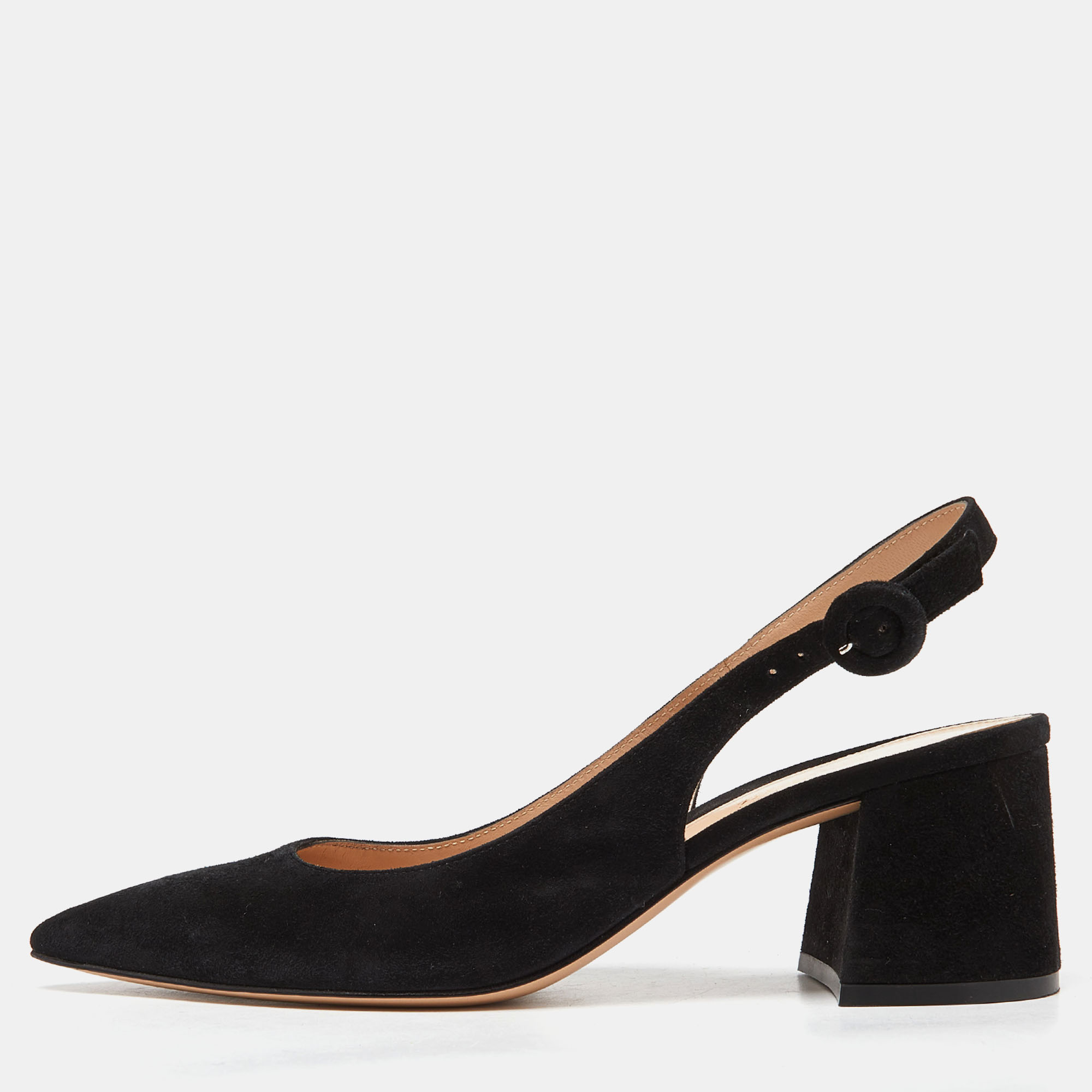 

Gianvito Rossi Black Suede Slingback Pumps Size