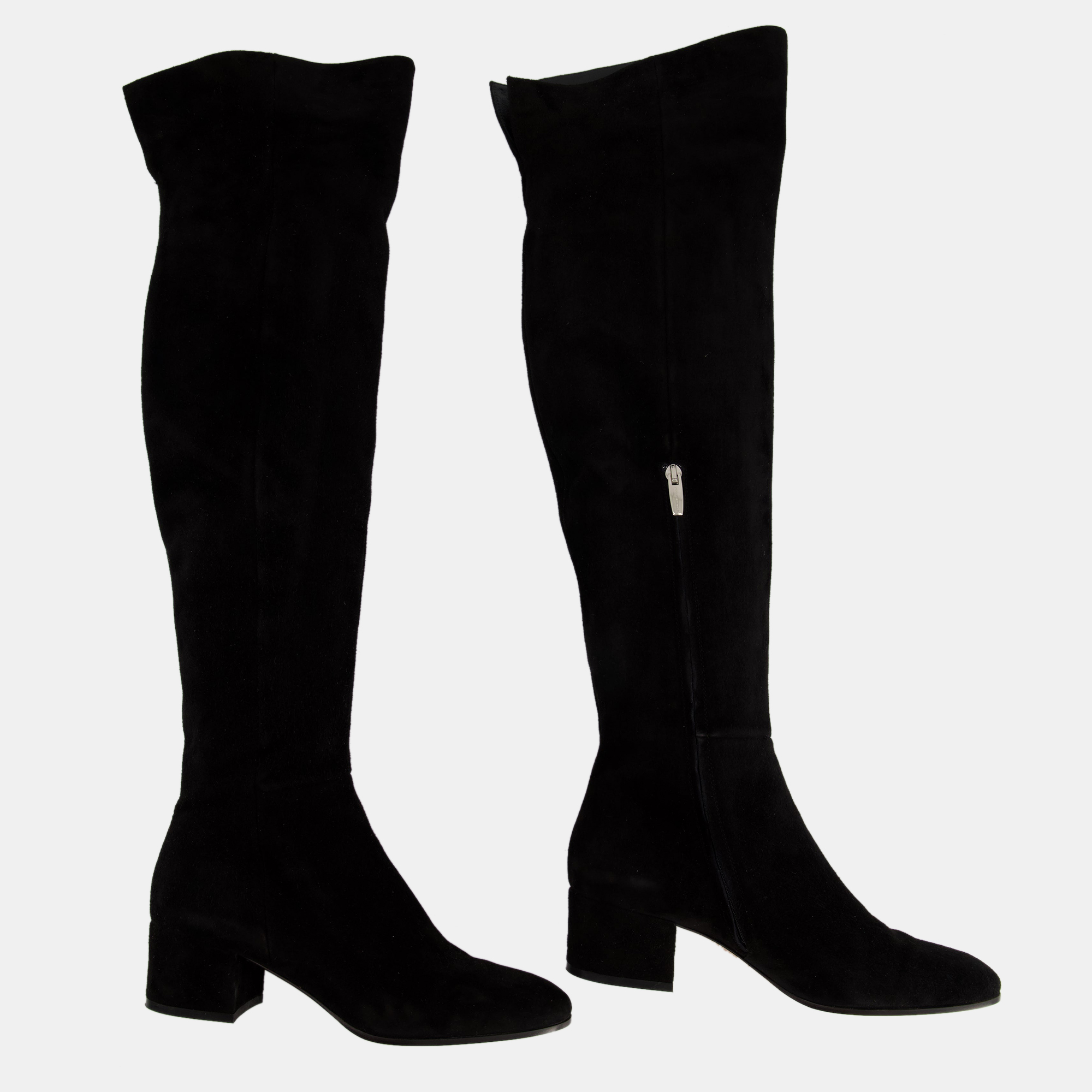 

Gianvitto Rossi Black Suede Round Toe Knee High Boot Size EU