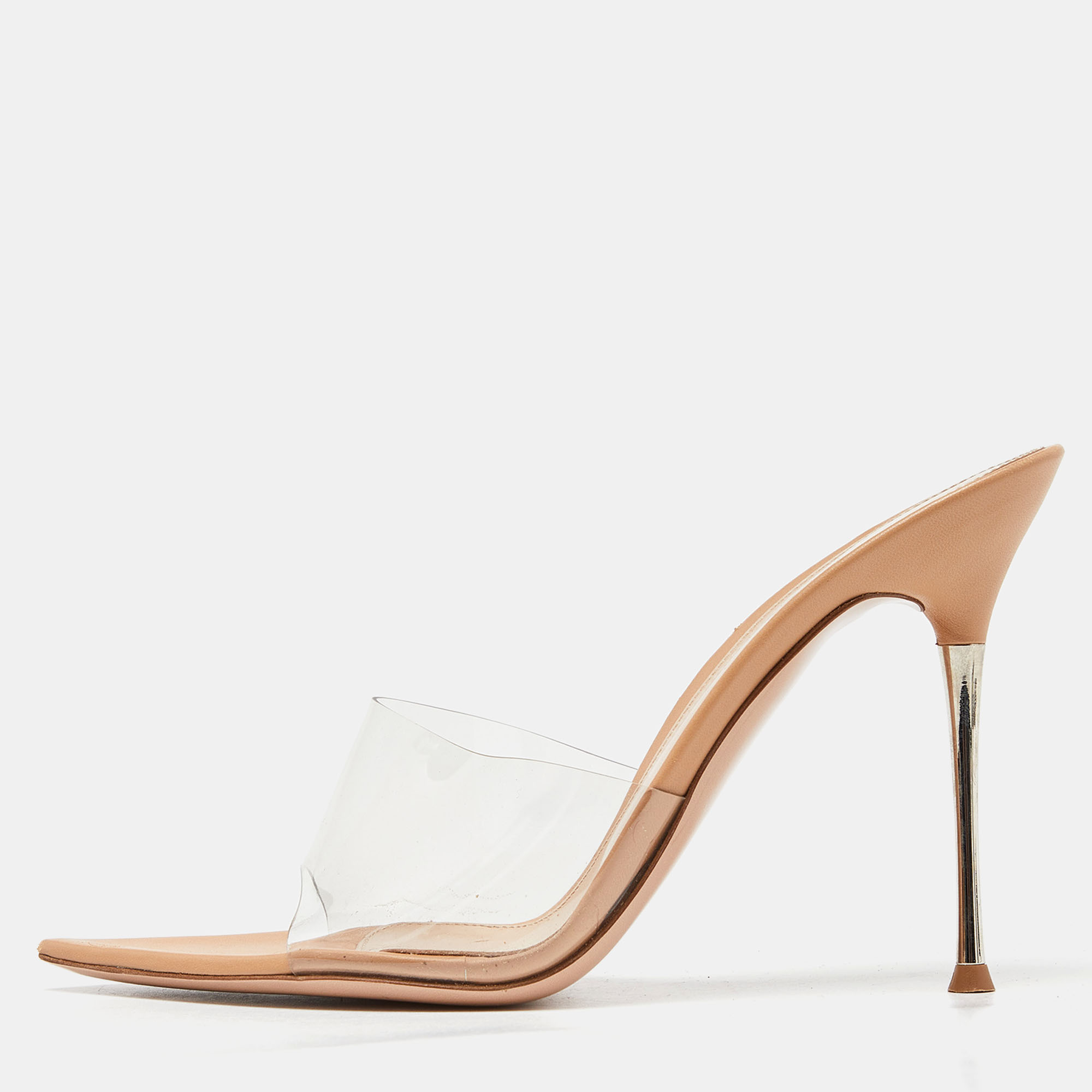 

Gianvito Rossi Transparent PVC Open Toe Mules Size