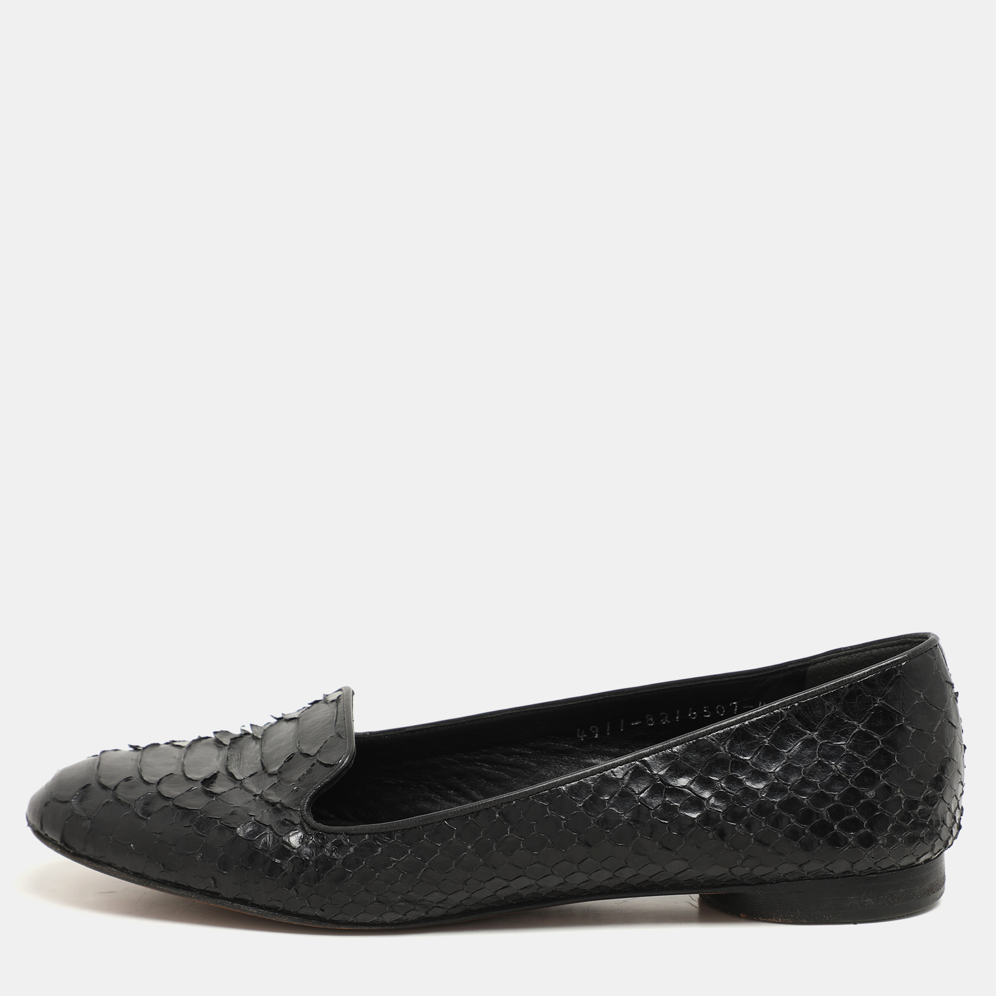 

Gina Black Python Ballet Flats Size 37